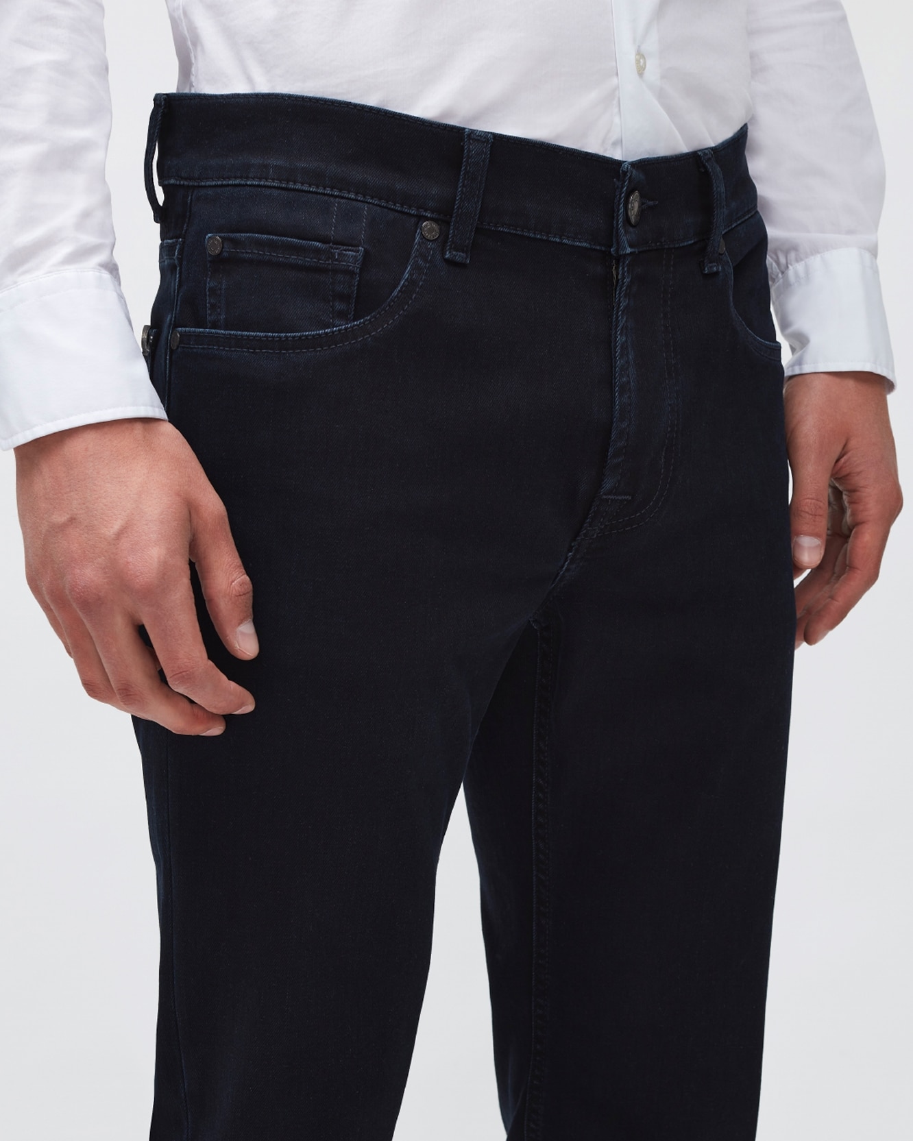 Vaqueros de hombre rectos de tiro medio en color - 7 For all mankind - Azul marino Azul marino-5