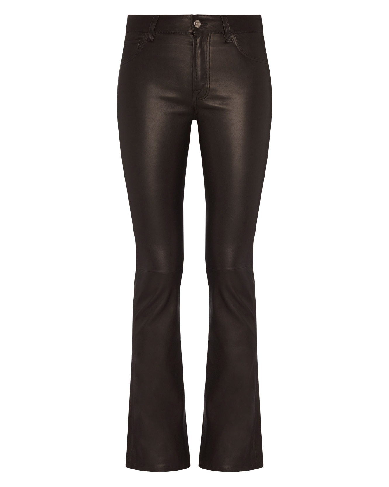 Pantalón de campana de mujer bootcut tailorless 100% piel - 7 For all mankind - Negro Negro-6