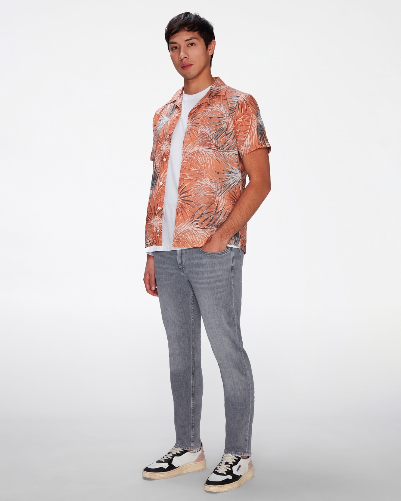 7 For all mankind - Vaqueros de hombre corte slim de tiro medio en color gris.