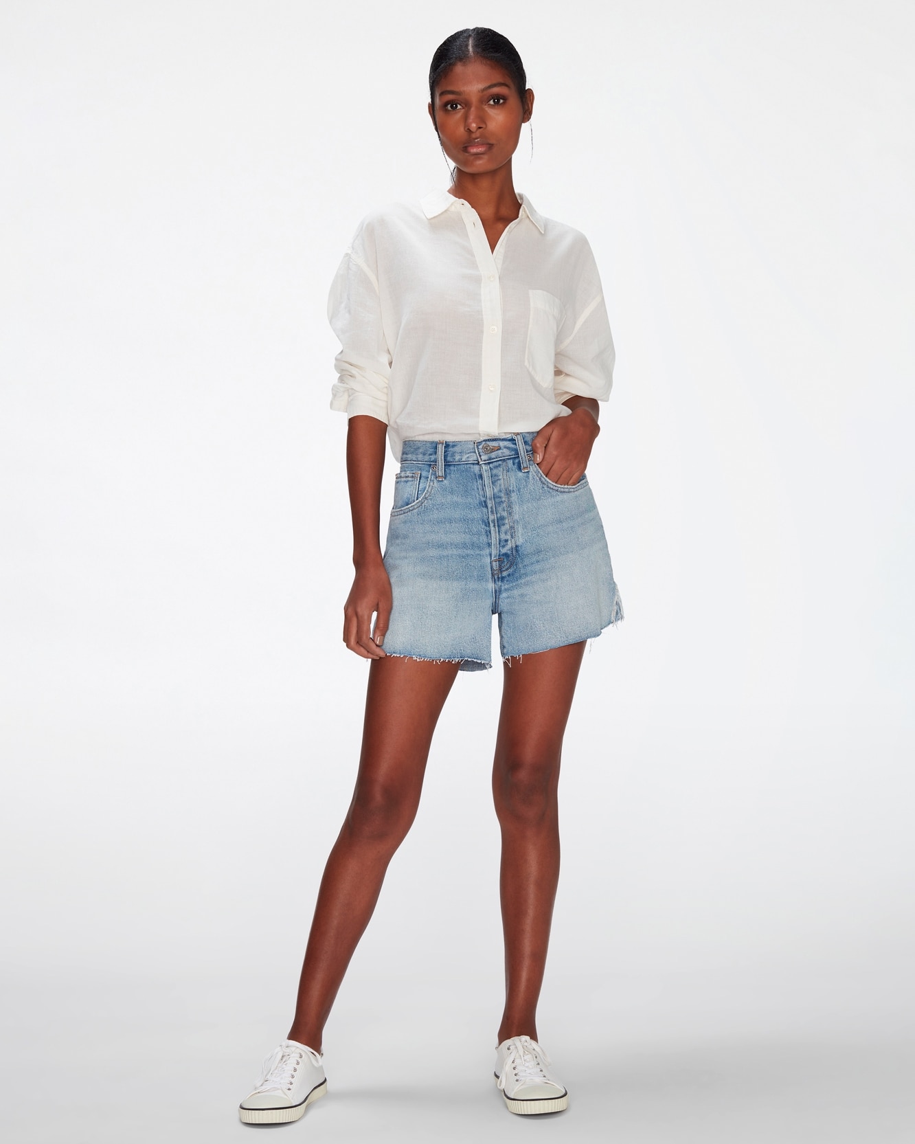 7 For all mankind - Short de mujer Easy Ruby de tiro alto.