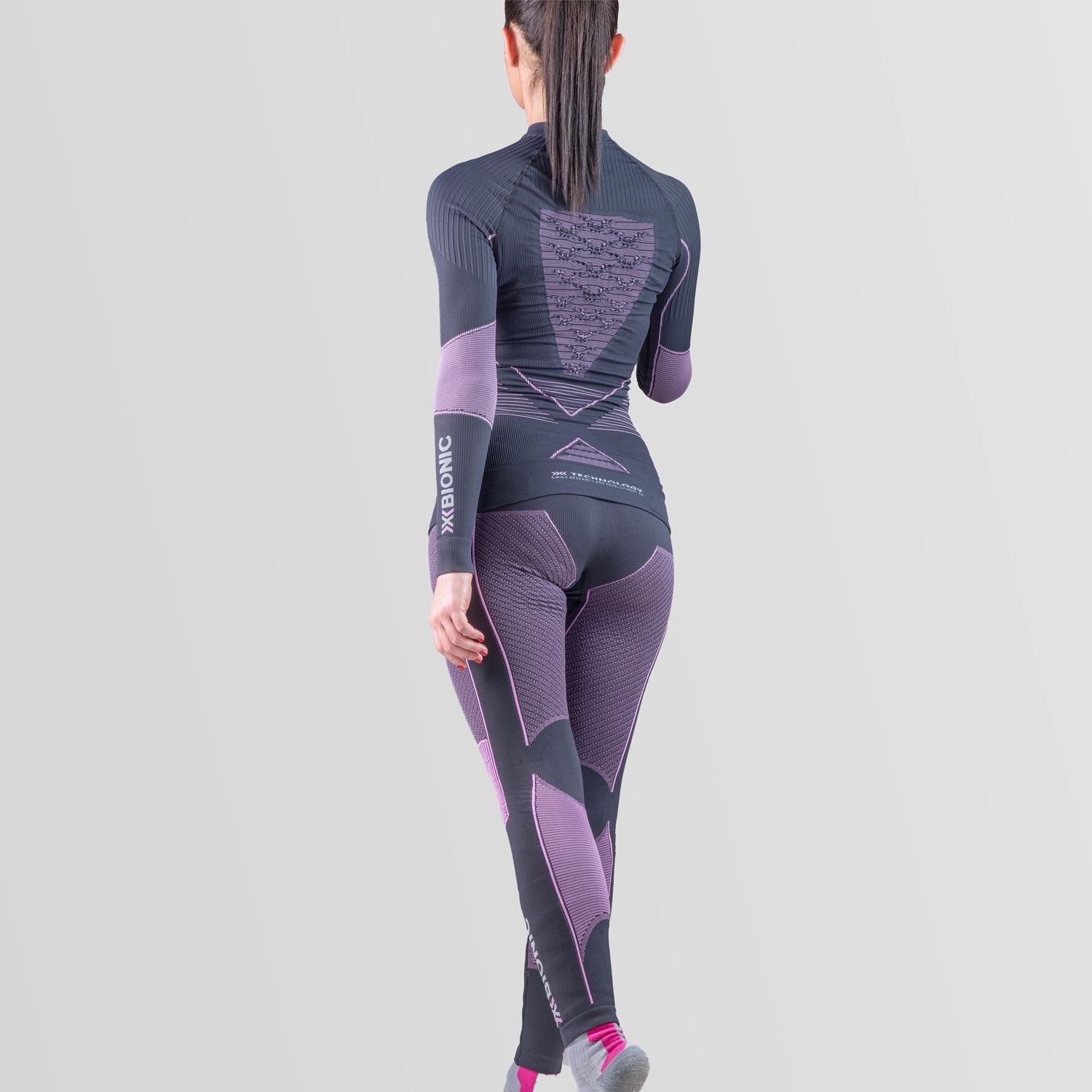 Malla de esquí de mujer ENERGY ACCUMULATOR 4 0 X-Bionic - Gris / Rosa Gris / Rosa-4