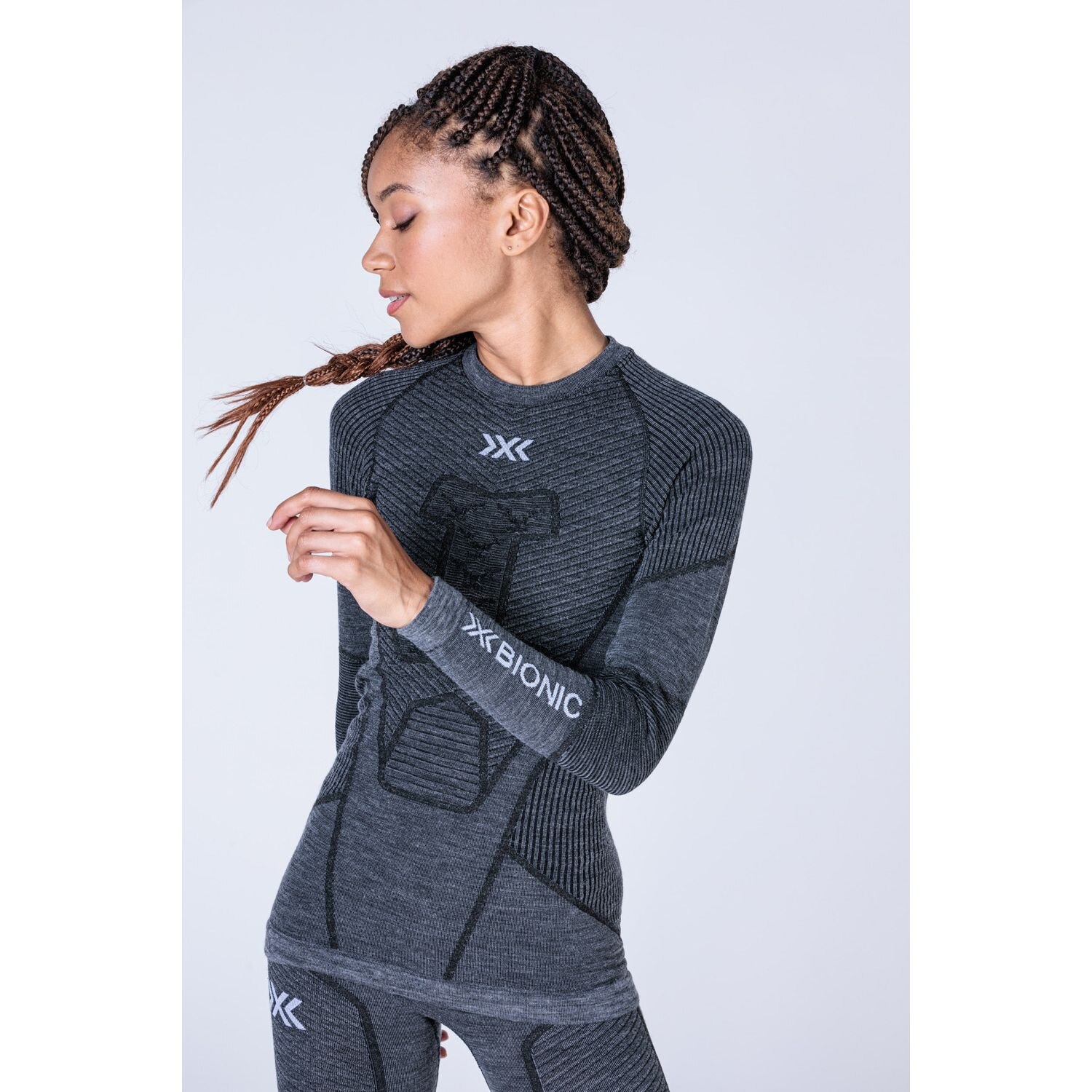 Camiseta de esquí de mujer SYMBIO MERINO X-Bionic - Gris Gris-3