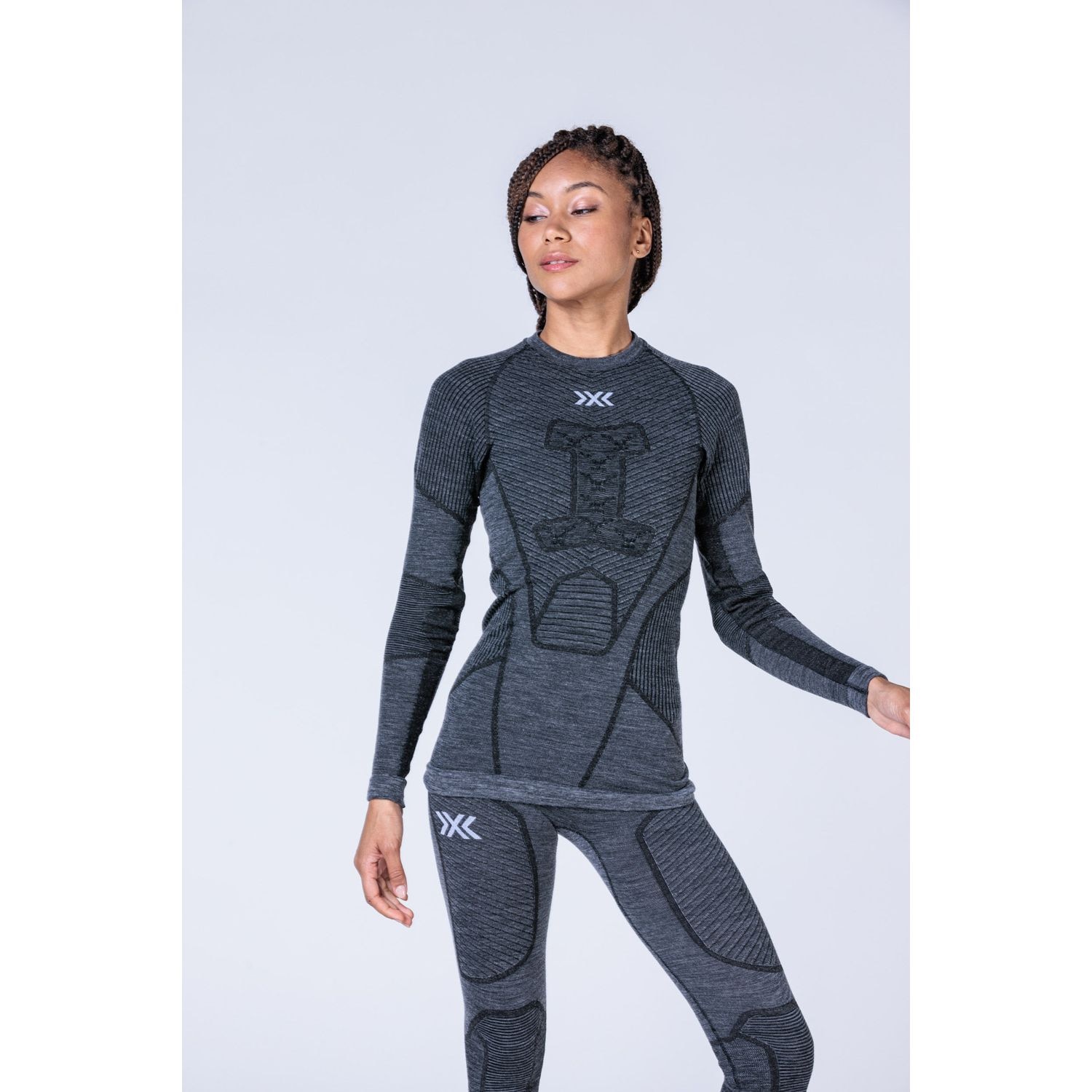 Camiseta de esquí de mujer SYMBIO MERINO X-Bionic - Gris Gris-5