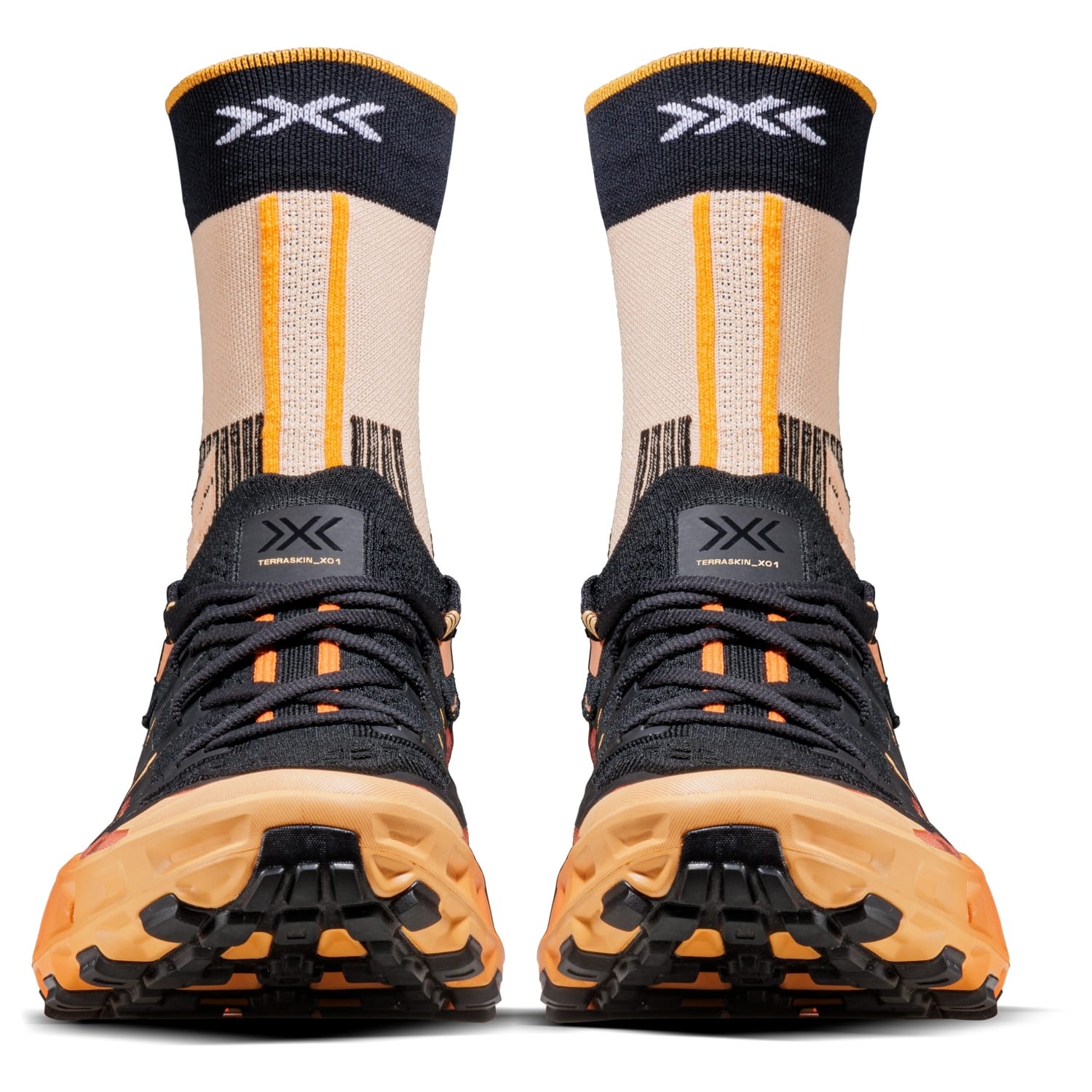 Zapatillas de trail running unisex TERRASKIN X01 + calcetín X-Bionic - Negro / Naranja Negro / Naranja-3