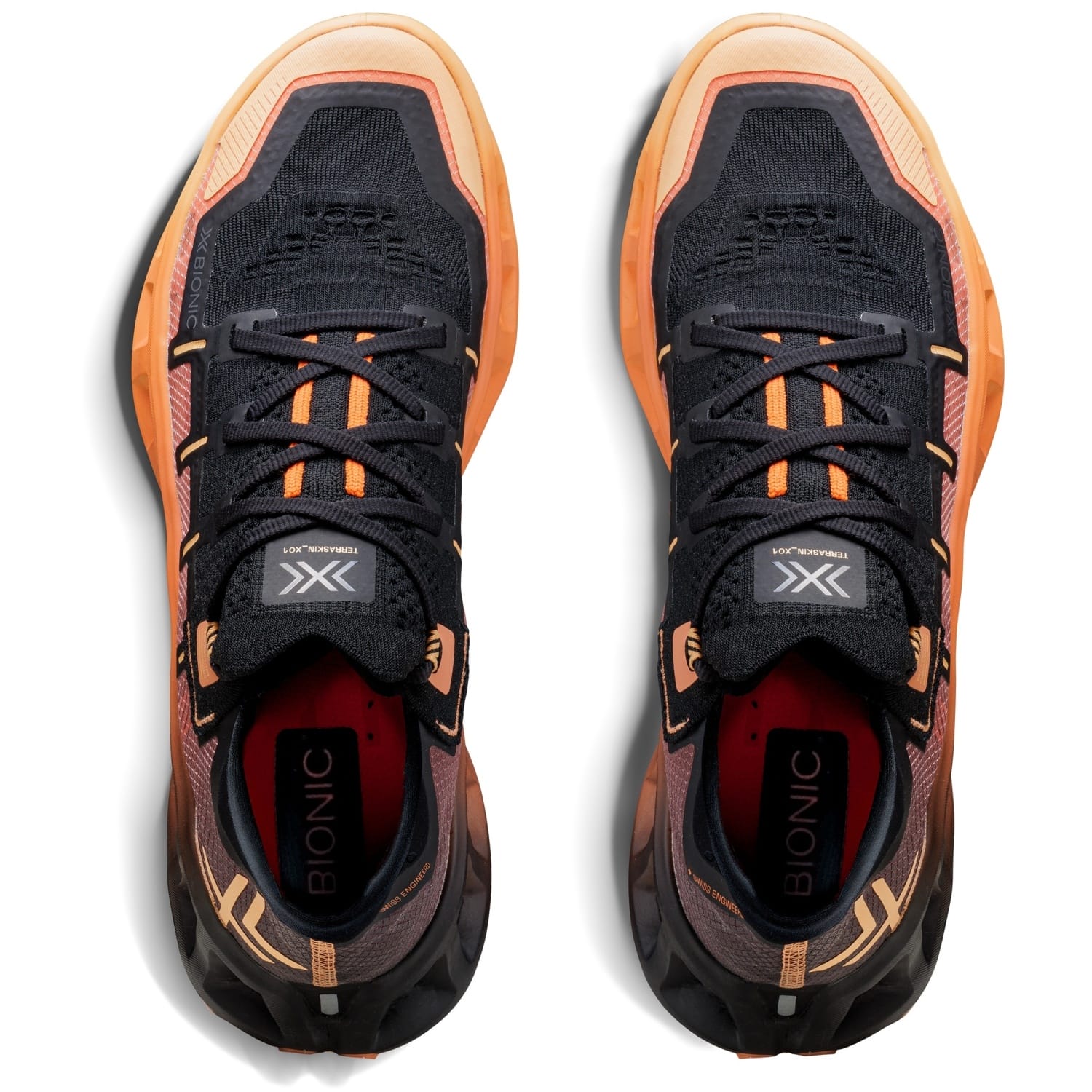 Zapatillas de trail running unisex TERRASKIN X01 + calcetín X-Bionic - Negro / Naranja Negro / Naranja-6