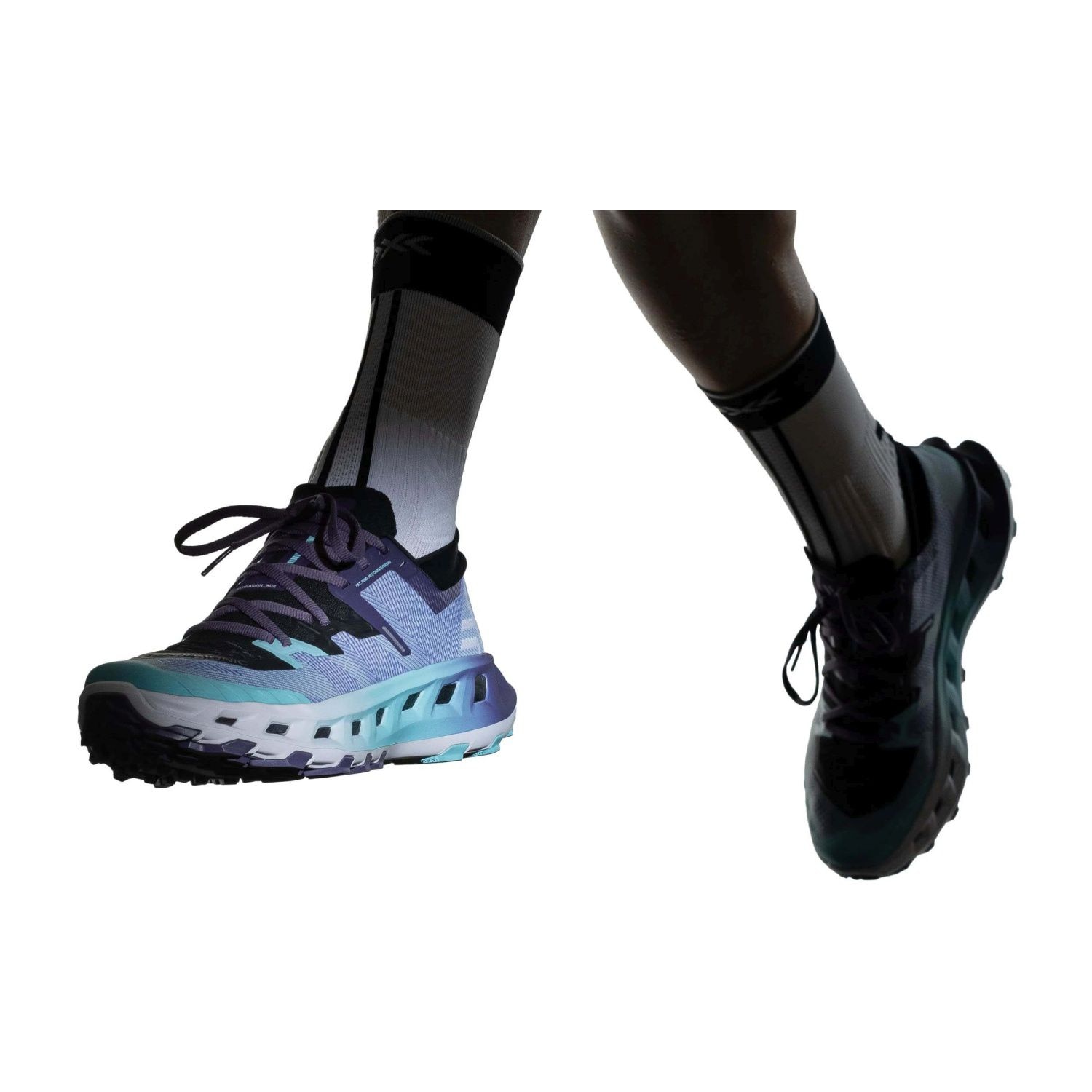 Zapatillas de trail running unisex TERRASKIN X02 + calcetín X-Bionic - Morado Morado-10