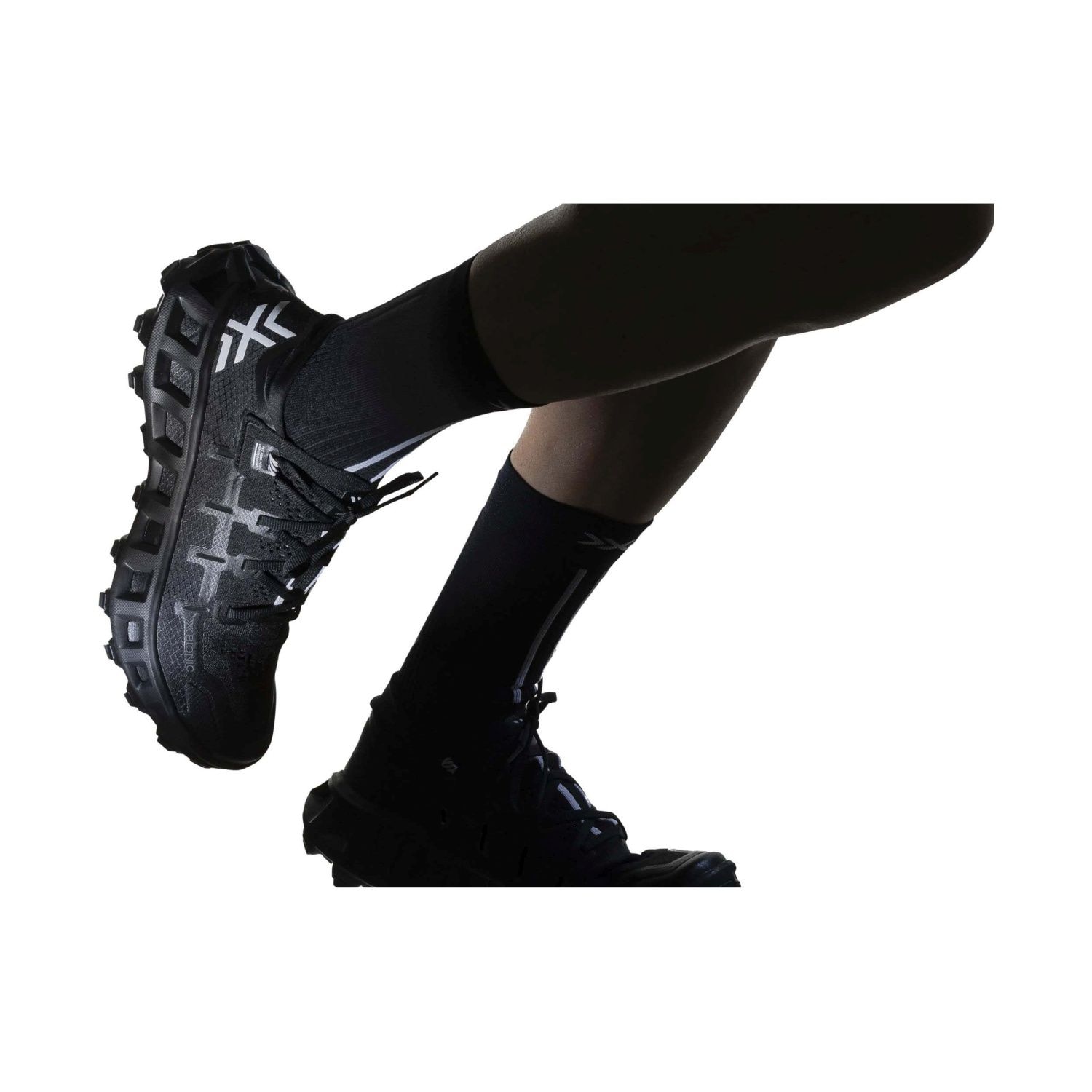Zapatillas de trail running unisex TERRASKIN X01 + calcetín X-Bionic - Negro Negro-11