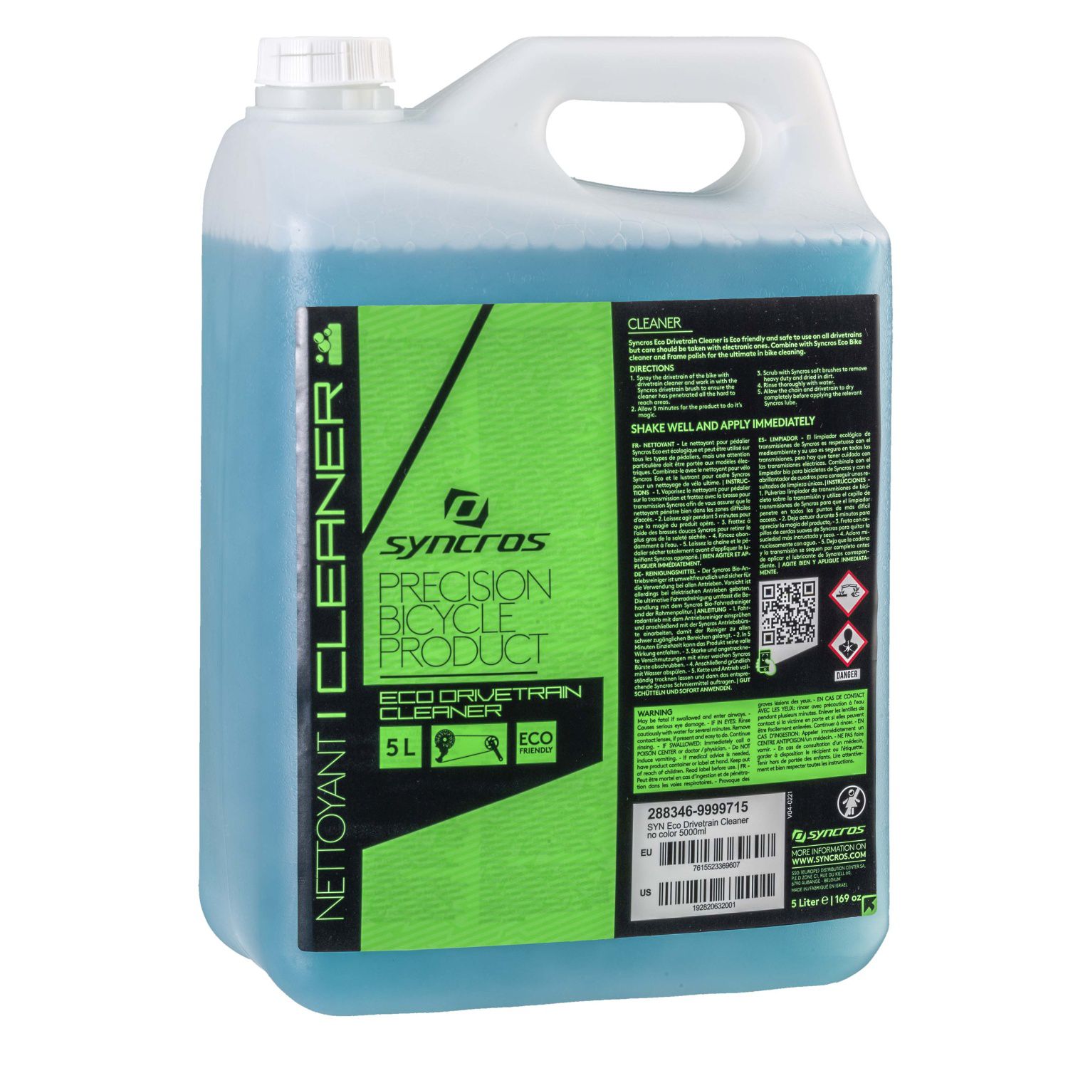 Syncros - Limpiador desengrasante de transmisión ECO DRIVETRAIN 5000 ml Syncros.