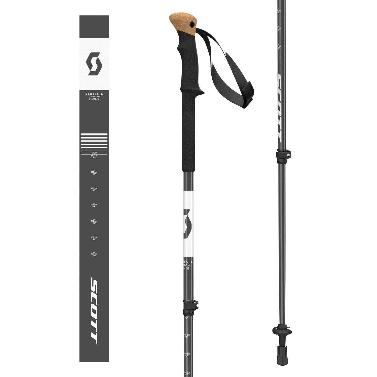 Imagen 2 de Bastones de montaña TREK CARBON (1 par) Scott - Negro Negro
