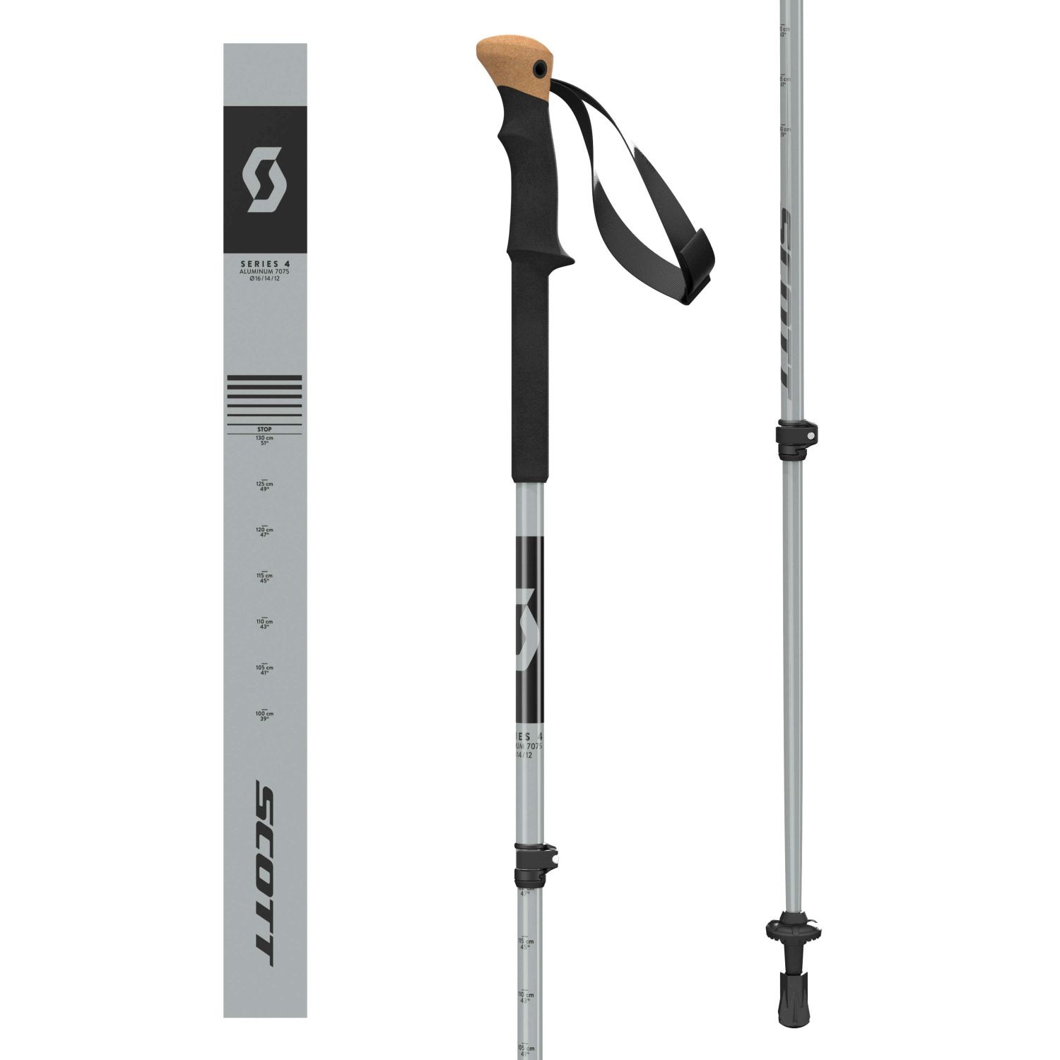 Imagen 2 de Bastones de montaña TREK ALU (1 par) Scott - Gris Gris
