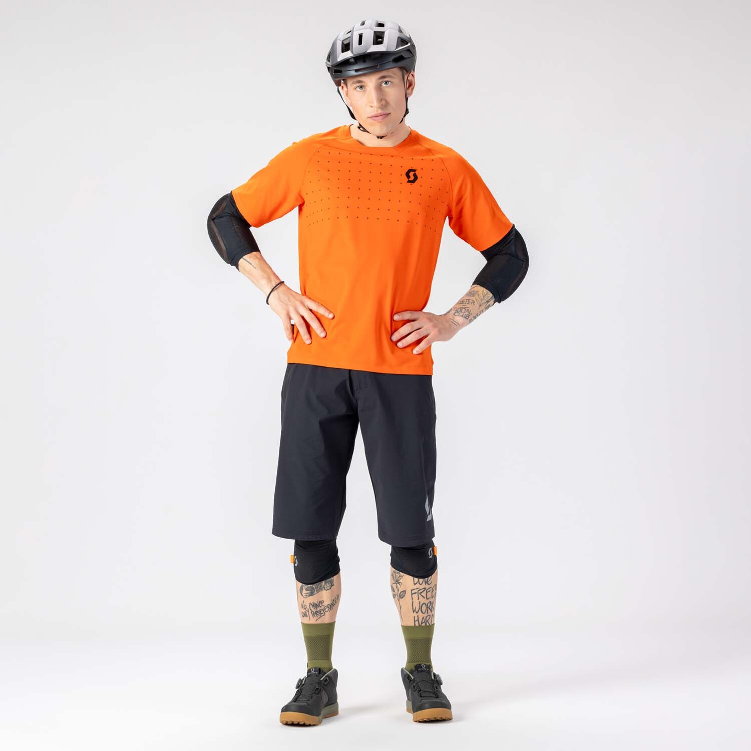 Culotte de ciclismo de hombre TRAIL VERTIC con badana Scott - Gris claro Negro-3