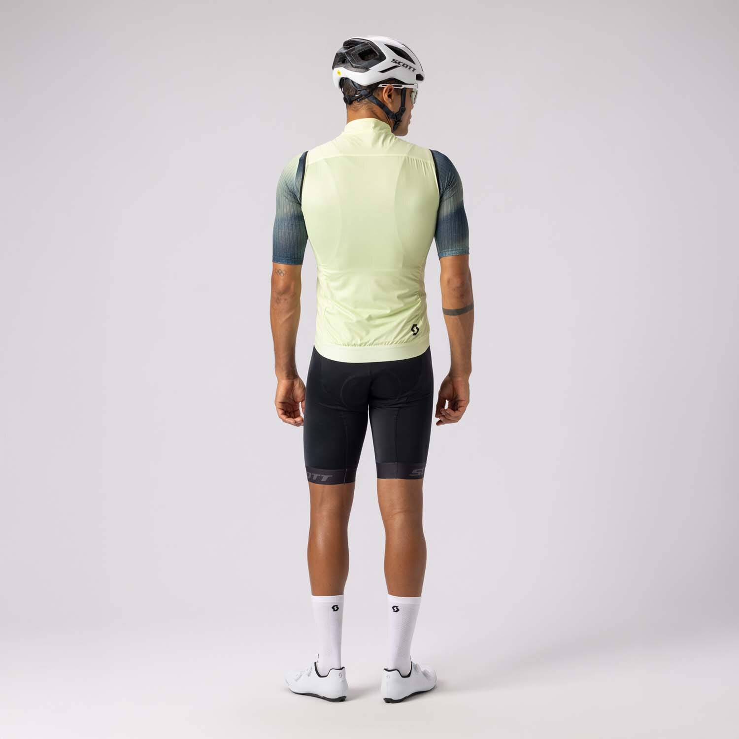 Chaleco de ciclismo de hombre PRO WIND BLOCKER Scott - Blanco roto Amarillo-4