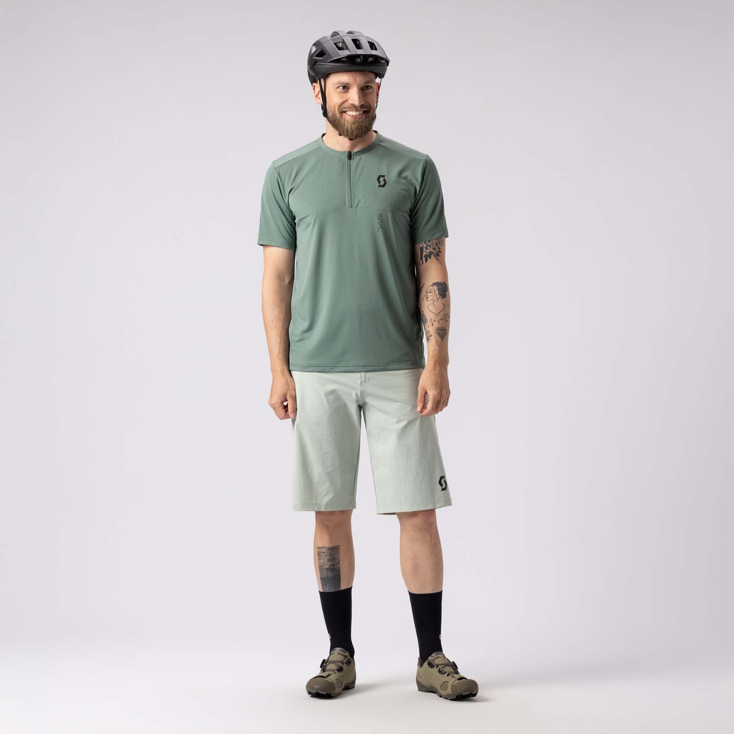 Culotte de ciclismo de hombre TRAIL FLOW con badana Scott - Gris claro Gris claro-3