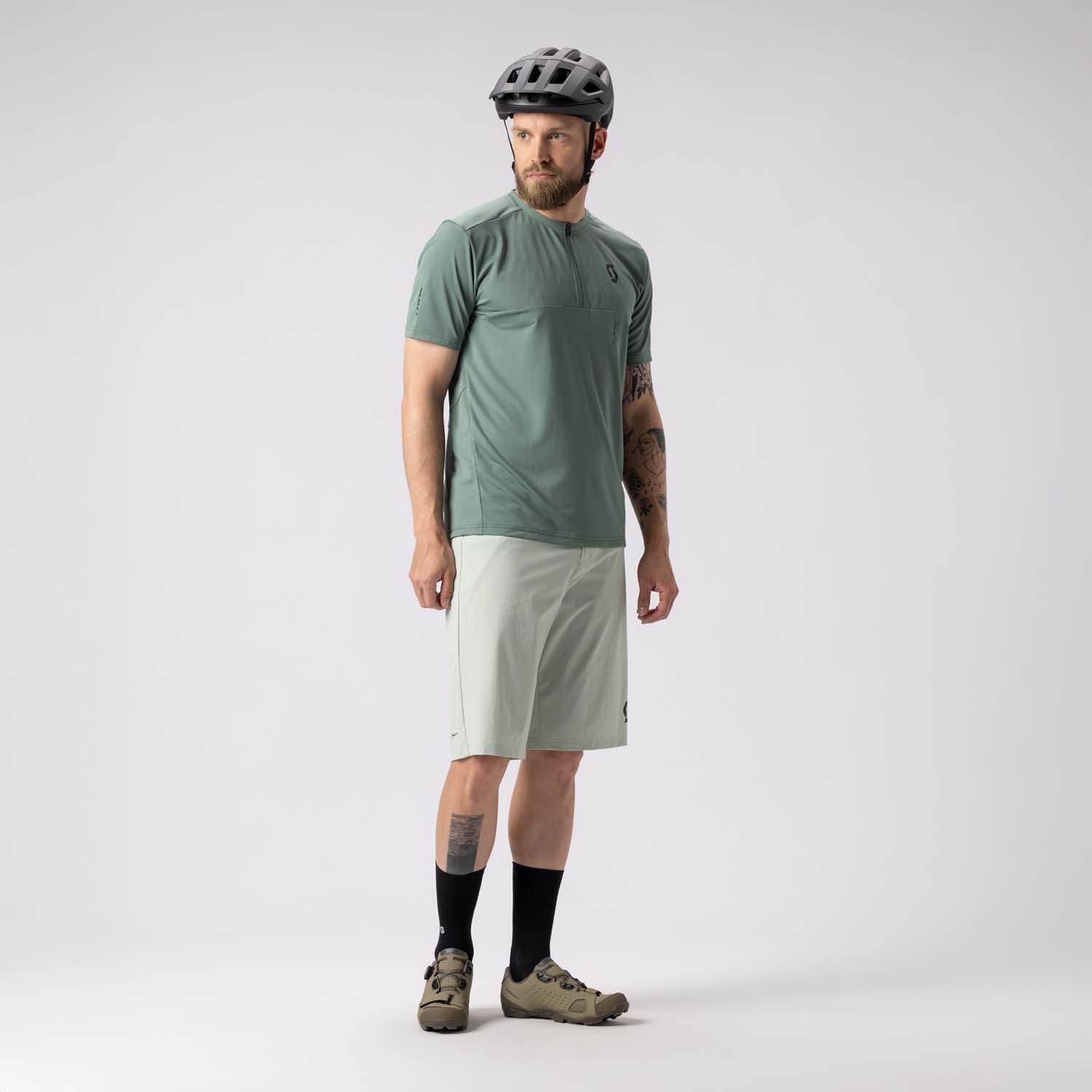 Culotte de ciclismo de hombre TRAIL FLOW con badana Scott - Gris claro Gris claro-4