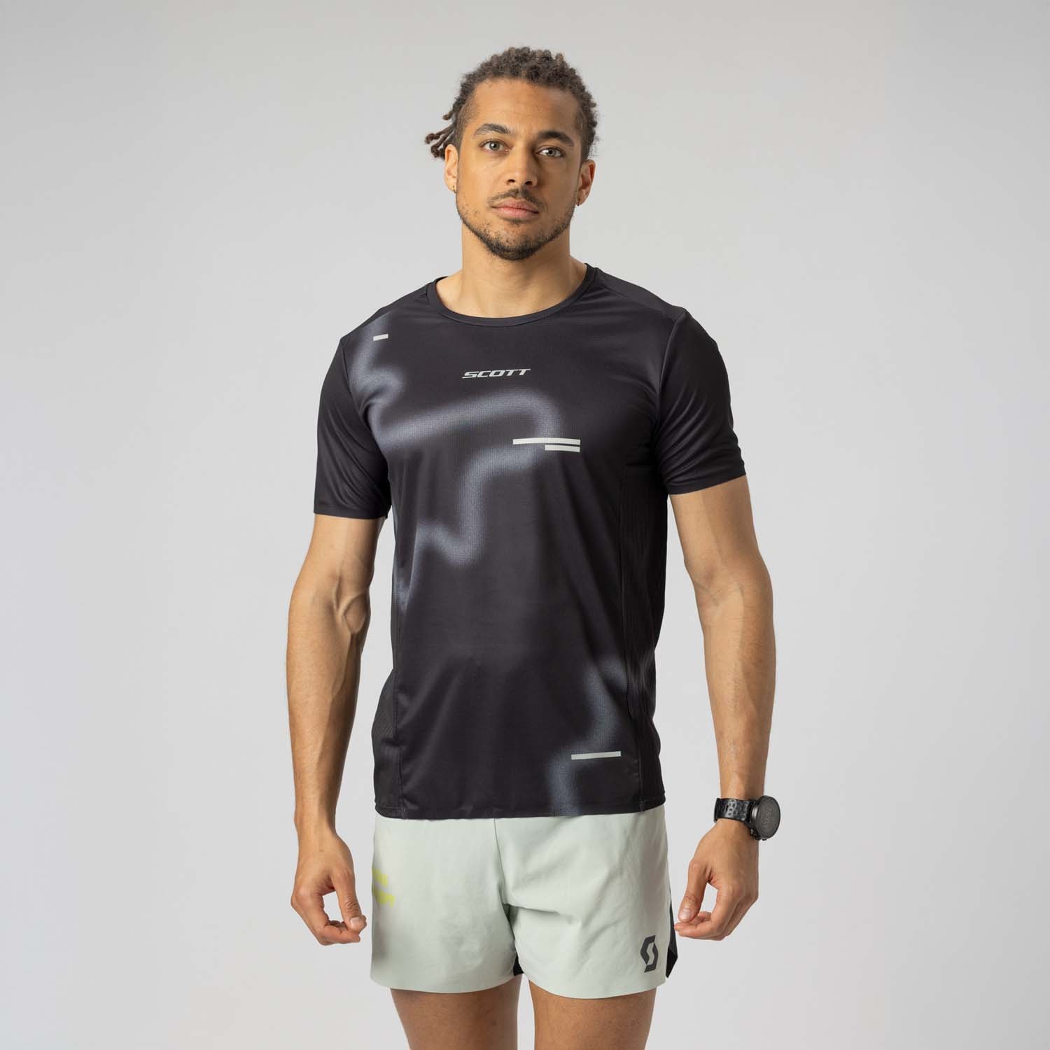 Camiseta de trail running de hombre RC RUN SS Scott - Negro Negro-3