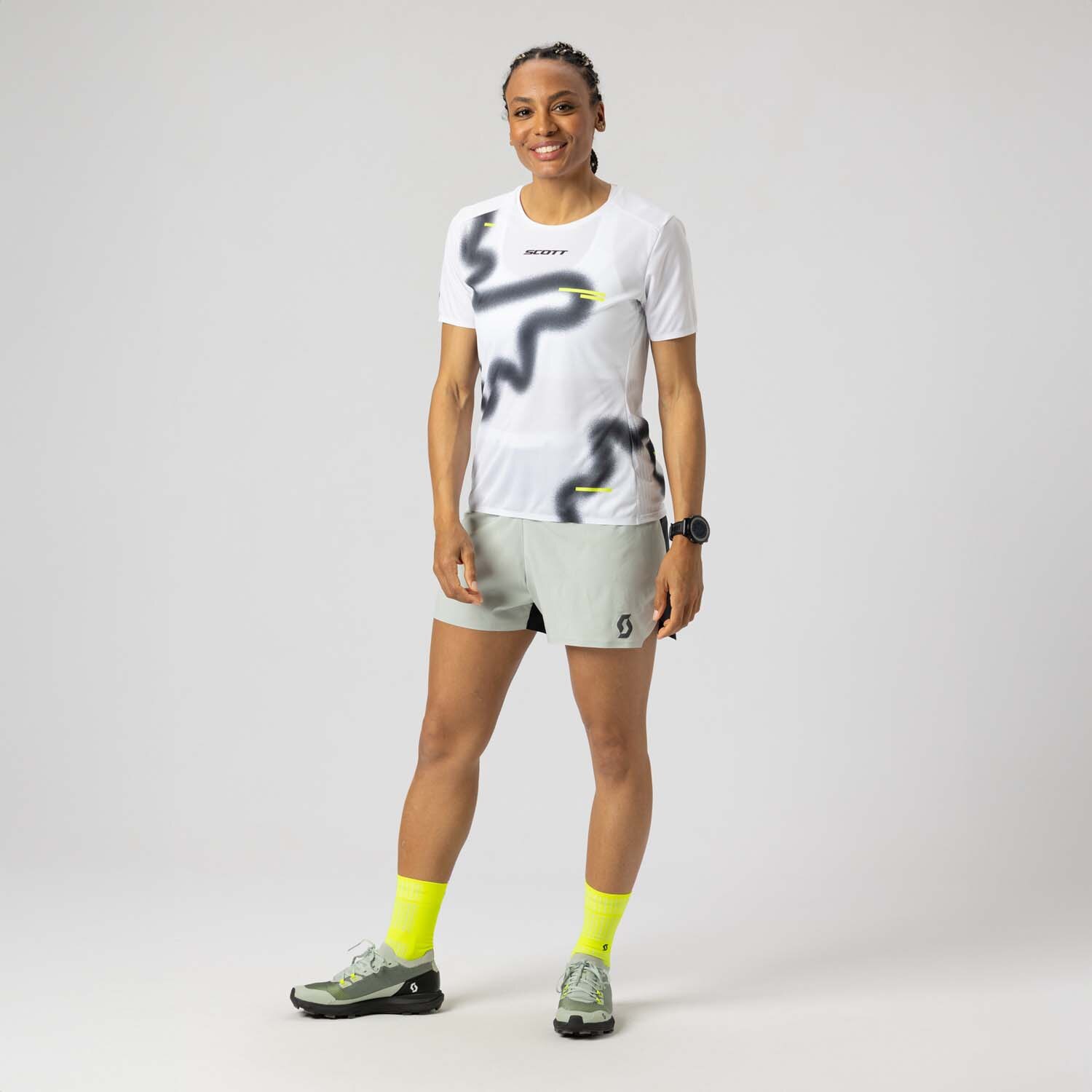 Camiseta de trail running de mujer RC RUN SS Scott - Blanco Blanco-3