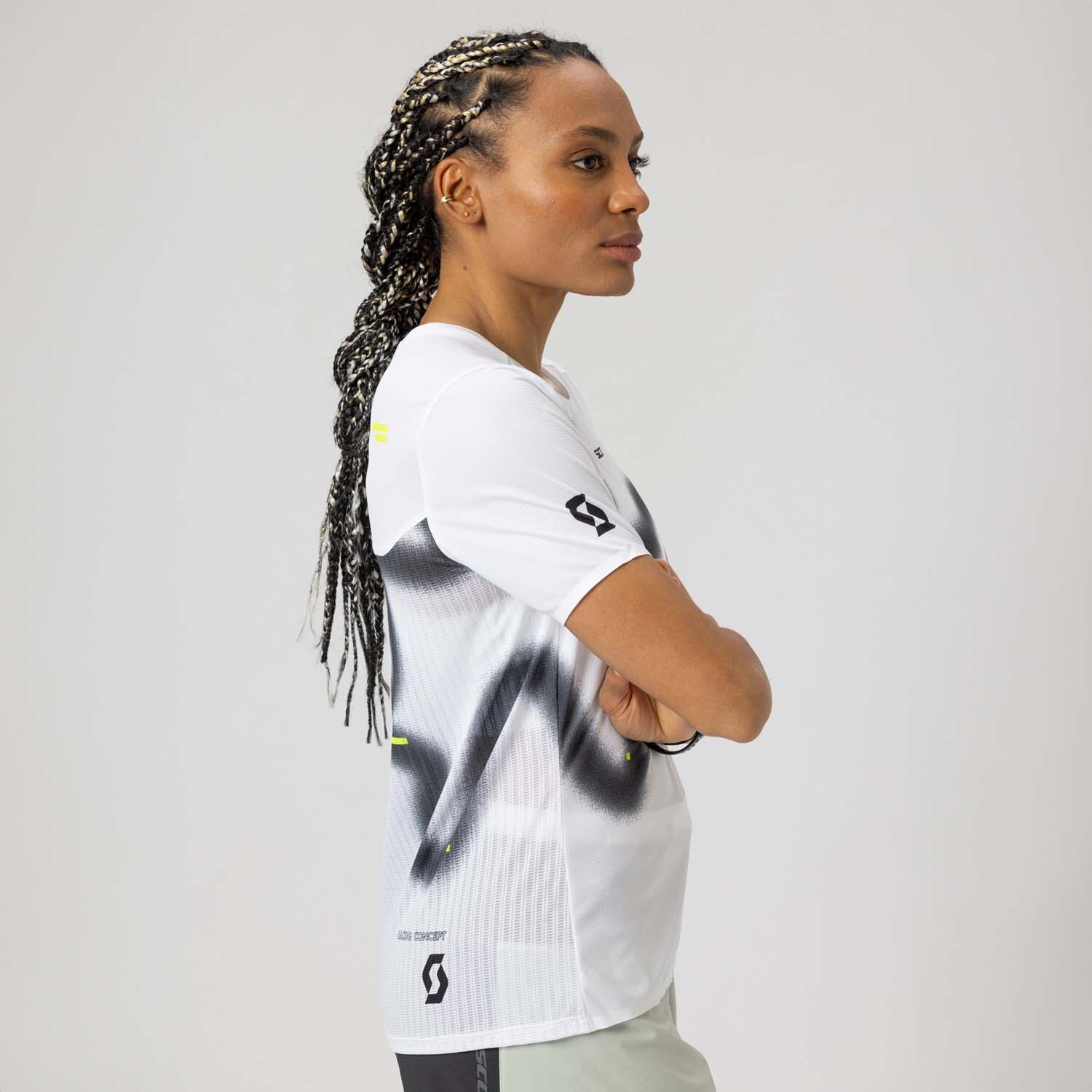 Camiseta de trail running de mujer RC RUN SS Scott - Blanco Blanco-7