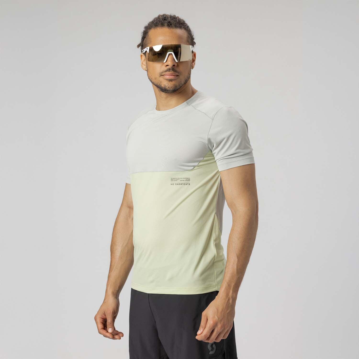 Camiseta de running de hombre ENDURANCE TECH SS Scott - Gris / Amarillo Gris / Amarillo-3