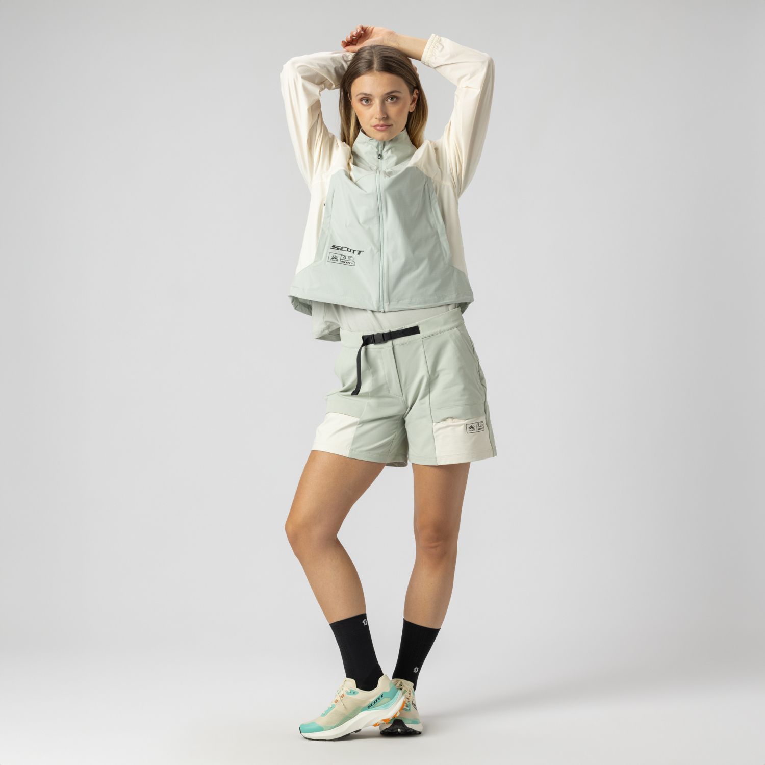Pantalón corto de montaña de mujer EXPLORAIR ESCAPE Scott - Gris claro Gris claro-9