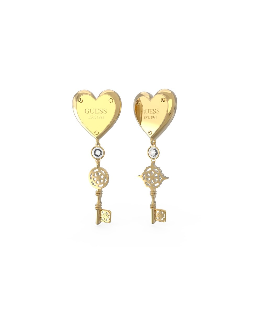 Pendientes all you need is love de acero dorado - Oro Oro-1