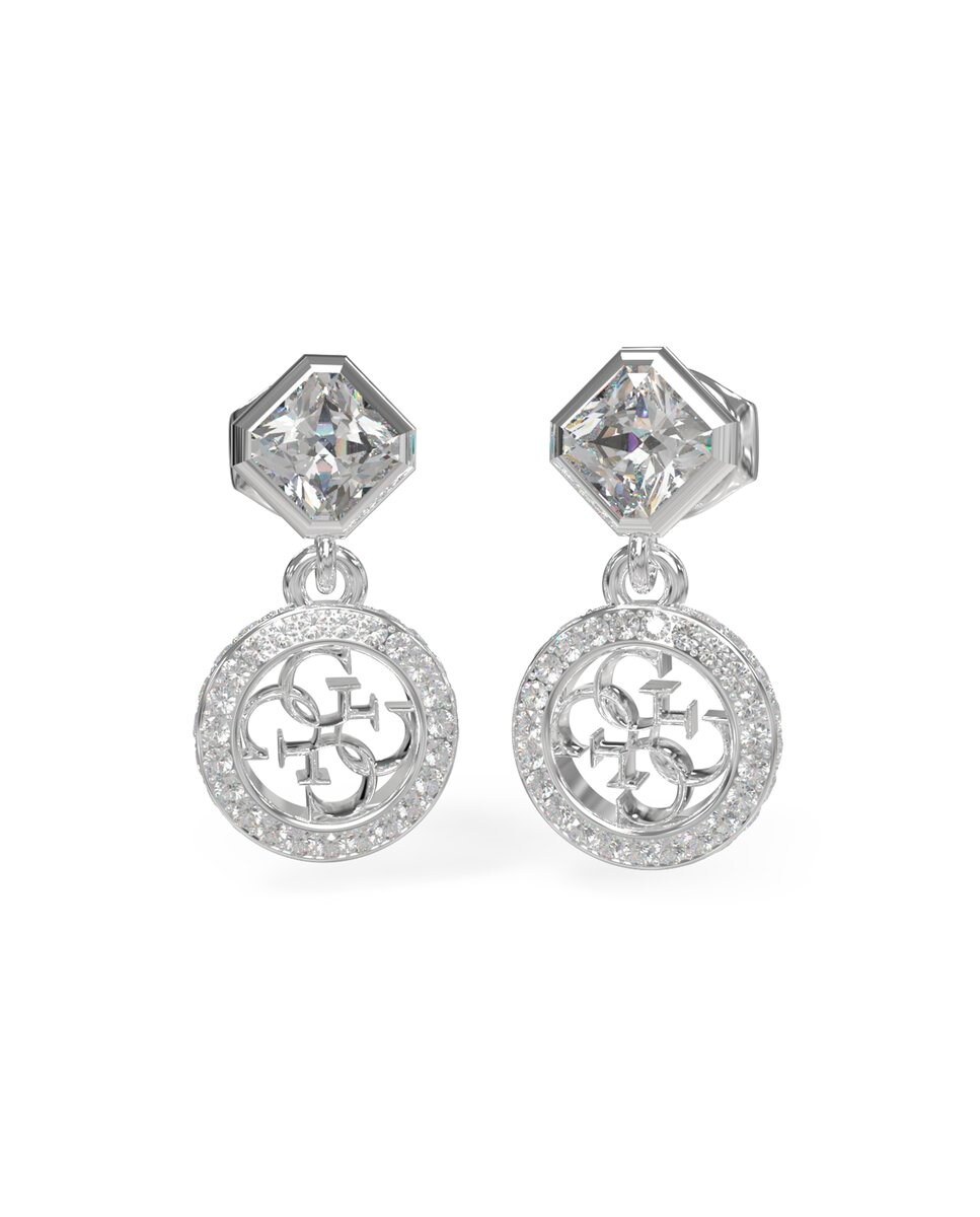 Pendientes 4g crush de acero plateado Plata-1