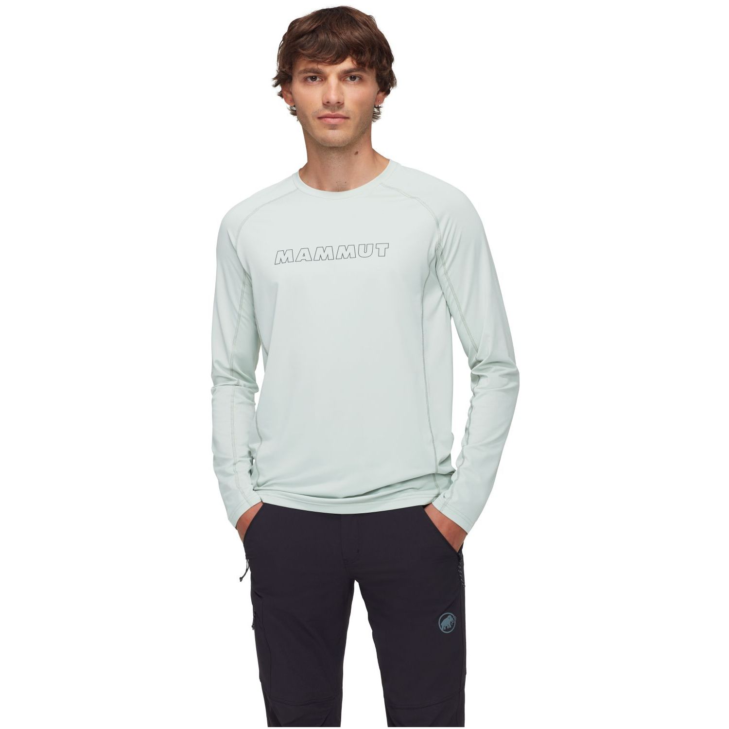 Mammut Camiseta de montaña de hombre SELUN FL LOGO Gris claro