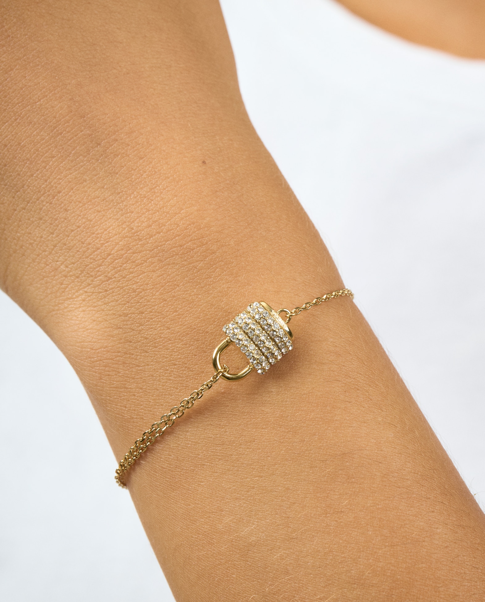 Pulsera de cadena guess my secret de acero - Oro Oro-2