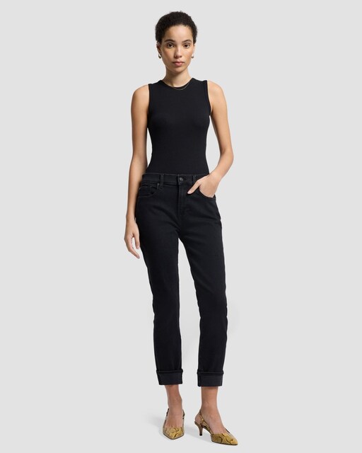 Imagen 0 de Vaquero recto de mujer relaxed skinny de tiro medio