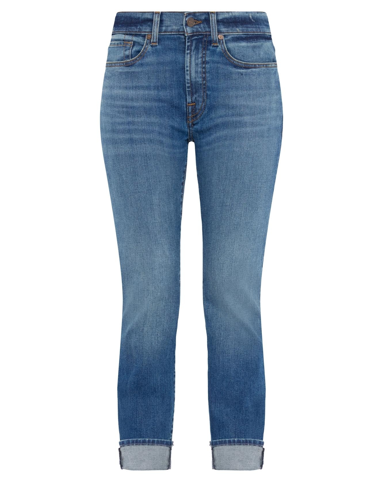 Vaquero recto de mujer relaxed skinny de tiro medio - 7 For all mankind - Azul índigo Azul índigo-6
