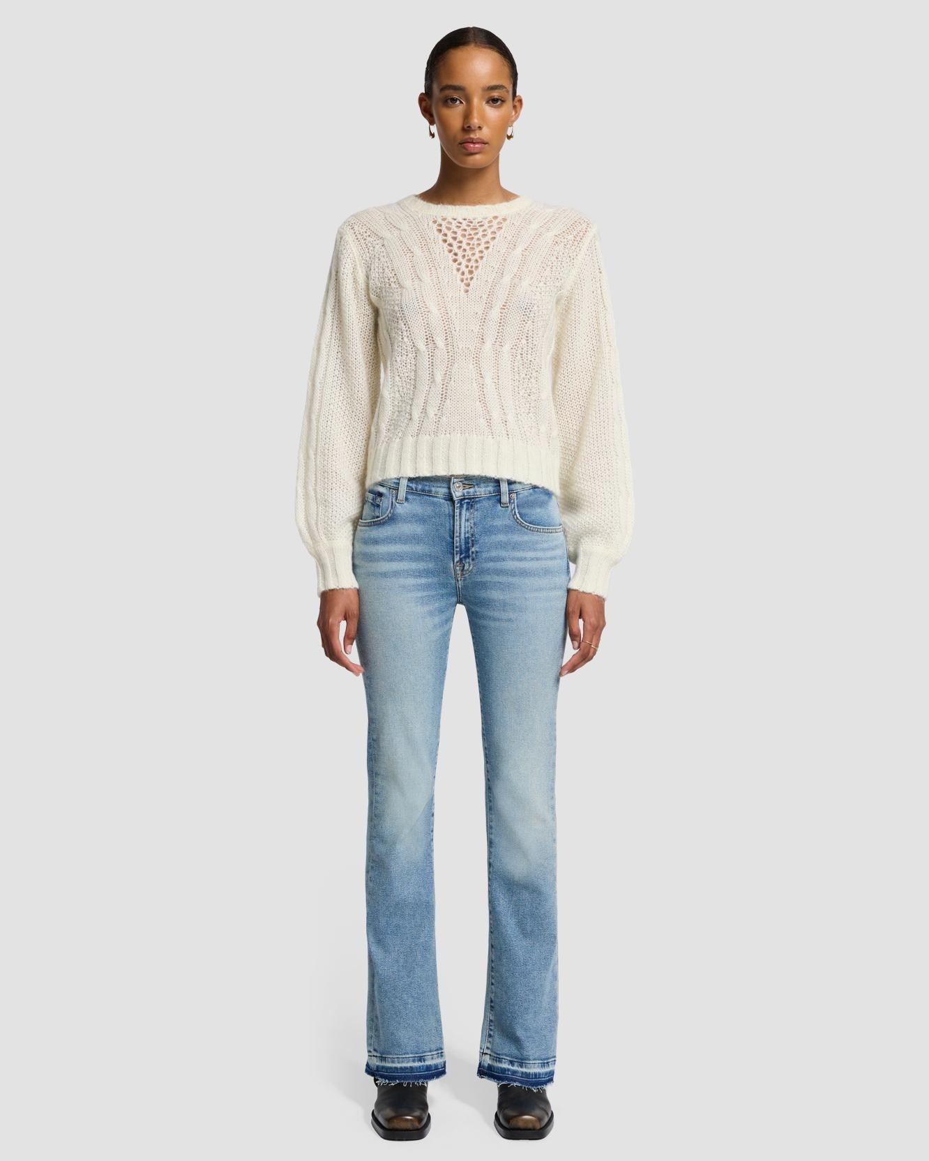 Vaquero campana de mujer bootcut de tiro medio - 7 For all mankind - Azul claro Azul claro-1