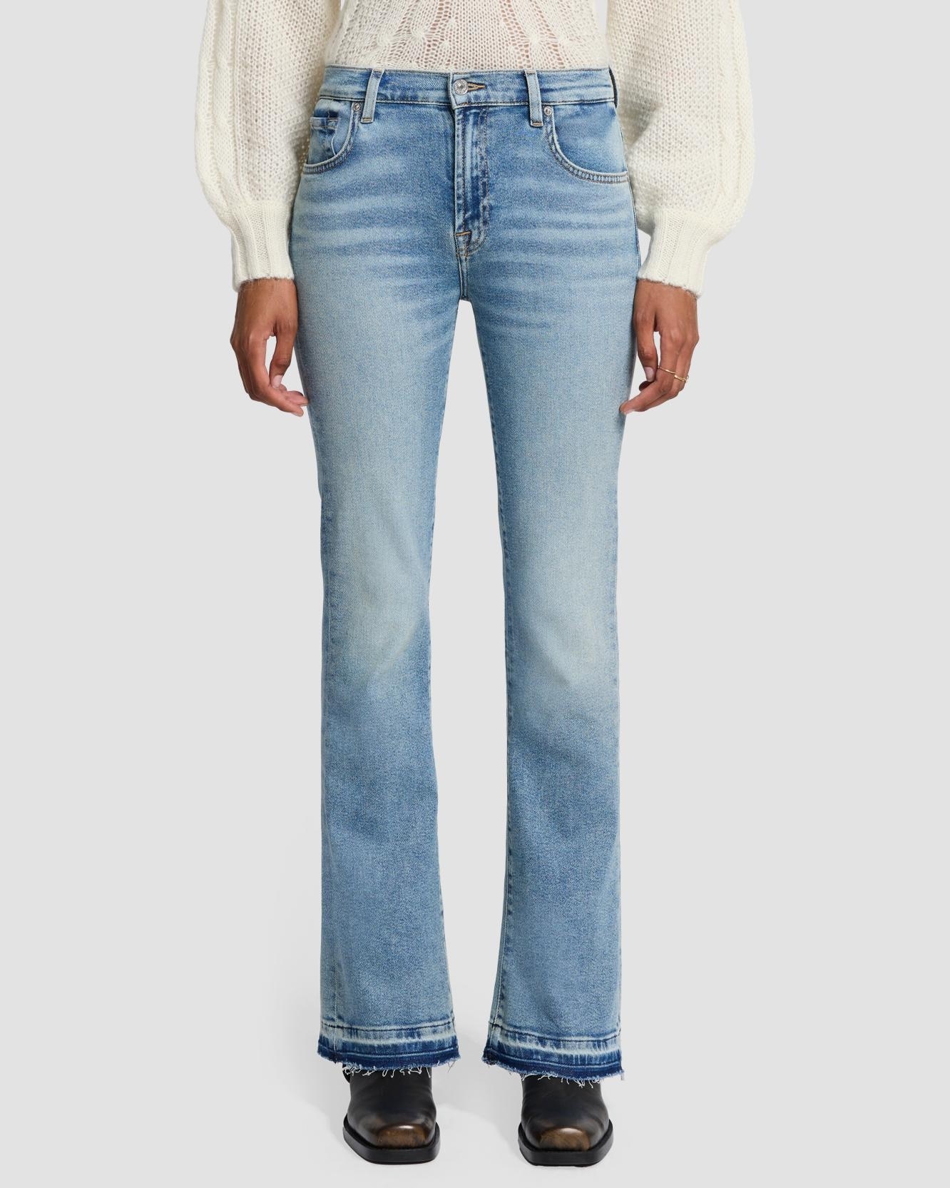 Vaquero campana de mujer bootcut de tiro medio - 7 For all mankind - Azul claro Azul claro-2