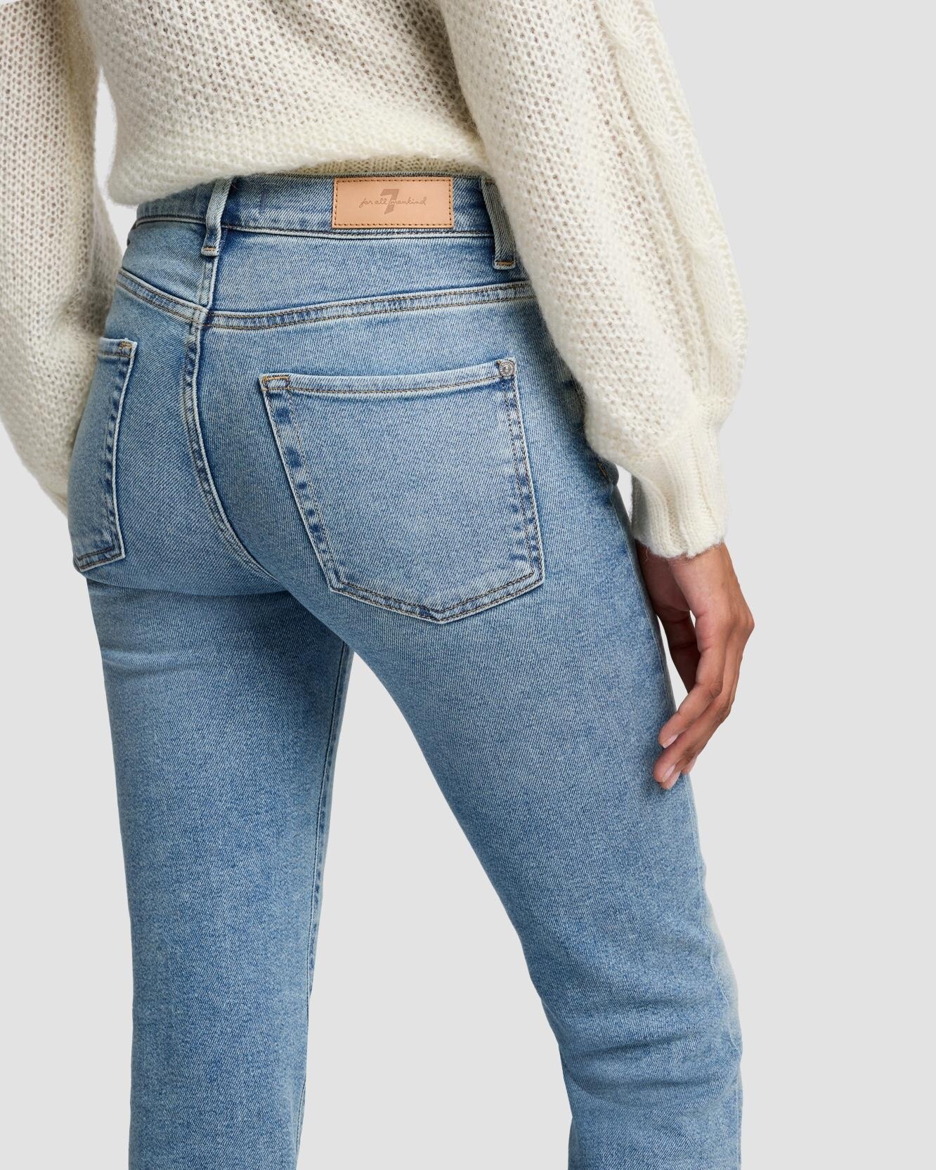 Vaquero campana de mujer bootcut de tiro medio - 7 For all mankind - Azul claro Azul claro-4