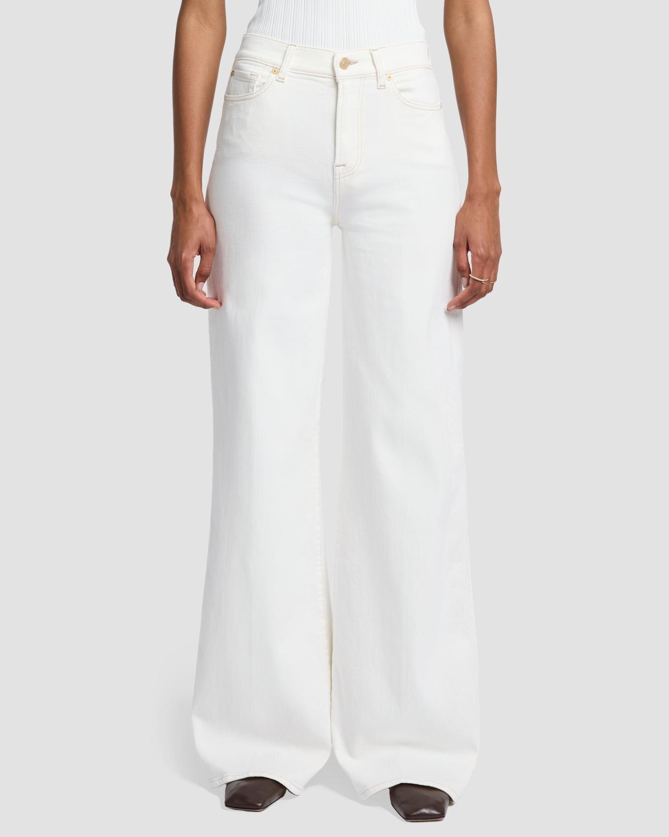 Vaquero campana de mujer Lotta de tiro alto - 7 For all mankind - Blanco Blanco-2