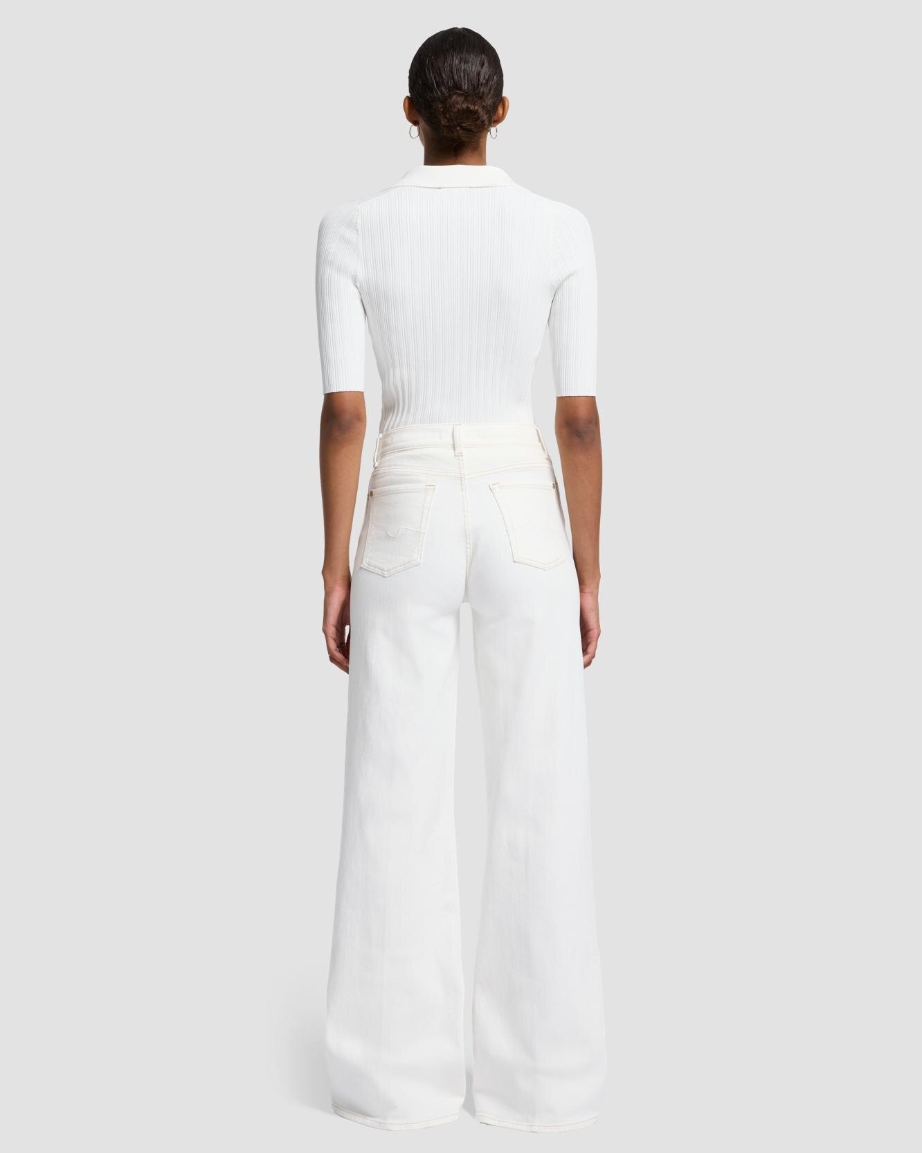 Vaquero campana de mujer Lotta de tiro alto - 7 For all mankind - Blanco Blanco-3