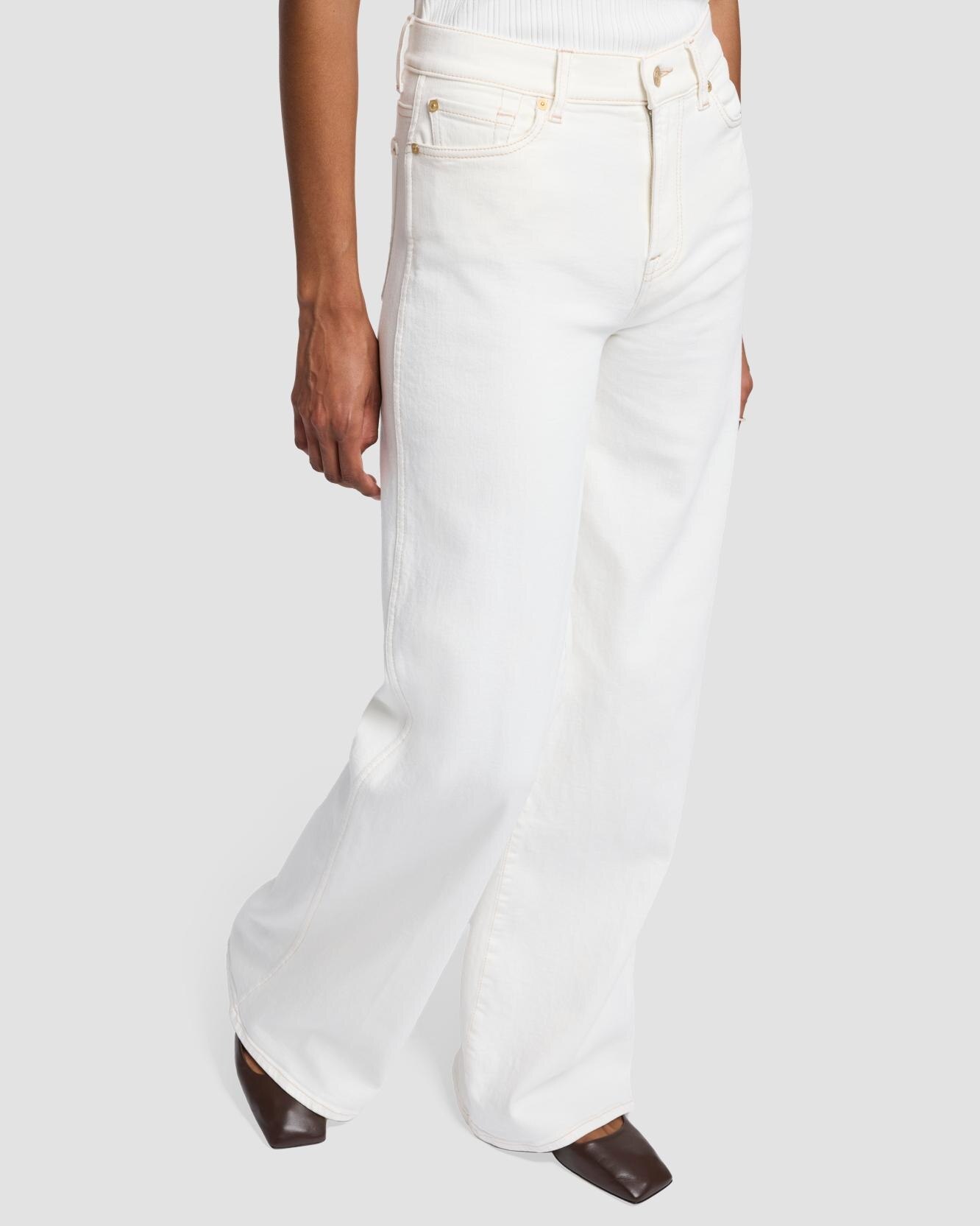 Vaquero campana de mujer Lotta de tiro alto - 7 For all mankind - Blanco Blanco-4