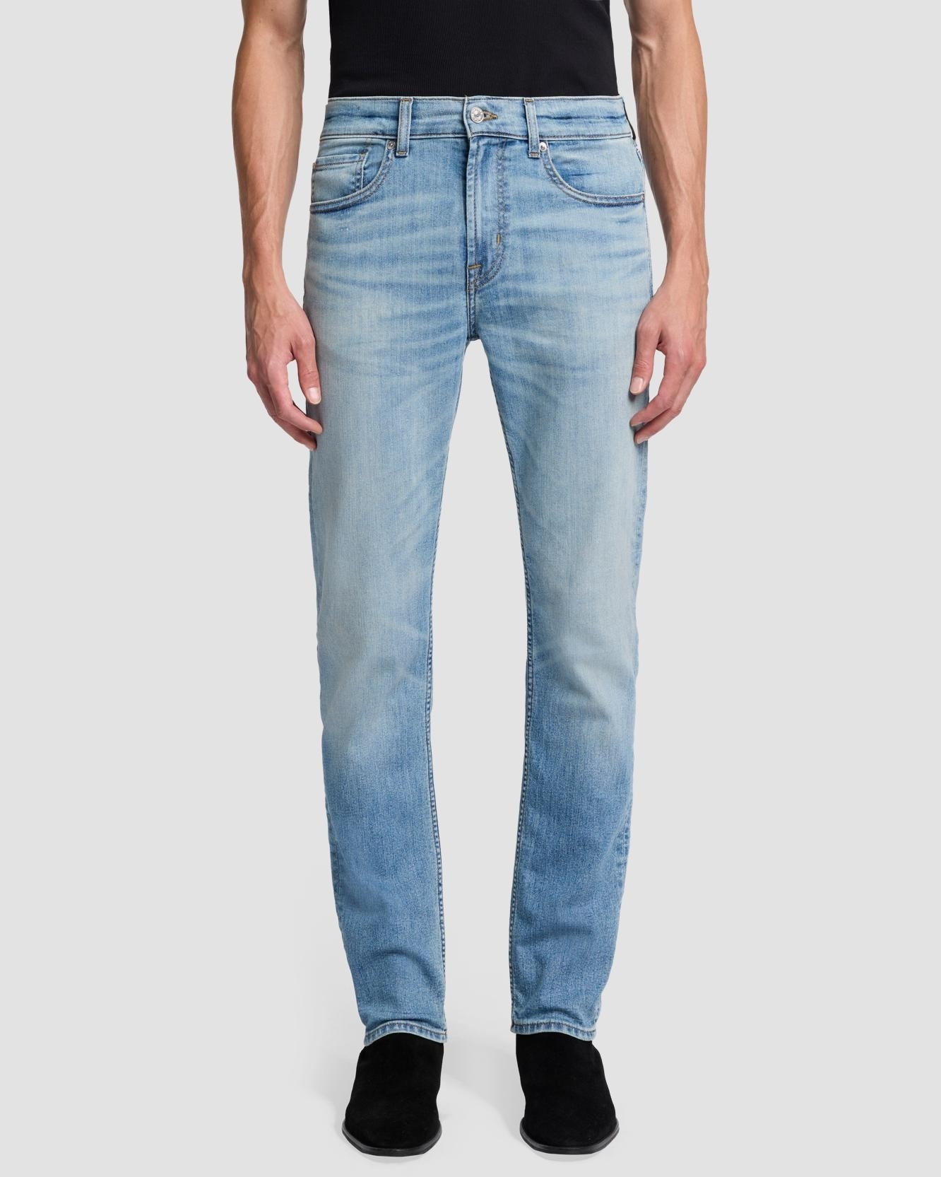 Imagen 2 de Vaqueros de hombre slim de tiro medio en color - 7 For all mankind - Azul claro Azul claro