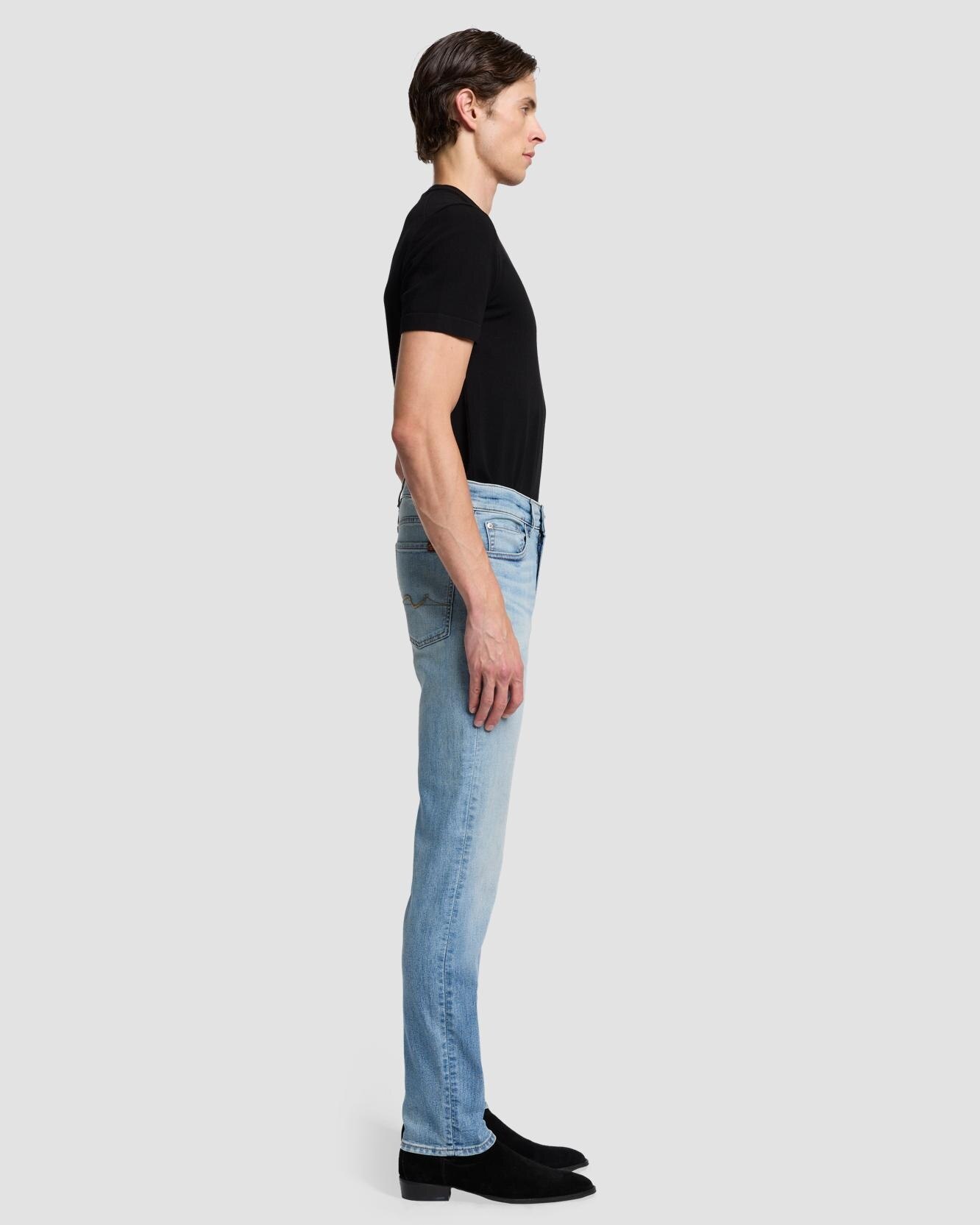 Imagen 5 de Vaqueros de hombre slim de tiro medio en color - 7 For all mankind - Azul claro Azul claro