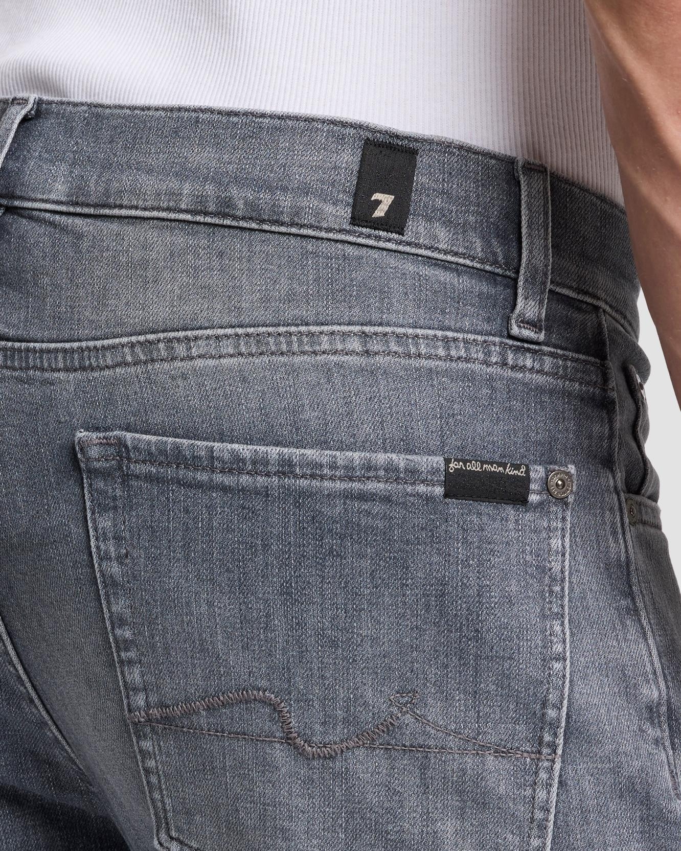 Vaqueros de hombre slim de tiro medio en color - 7 For all mankind - Gris Gris-3