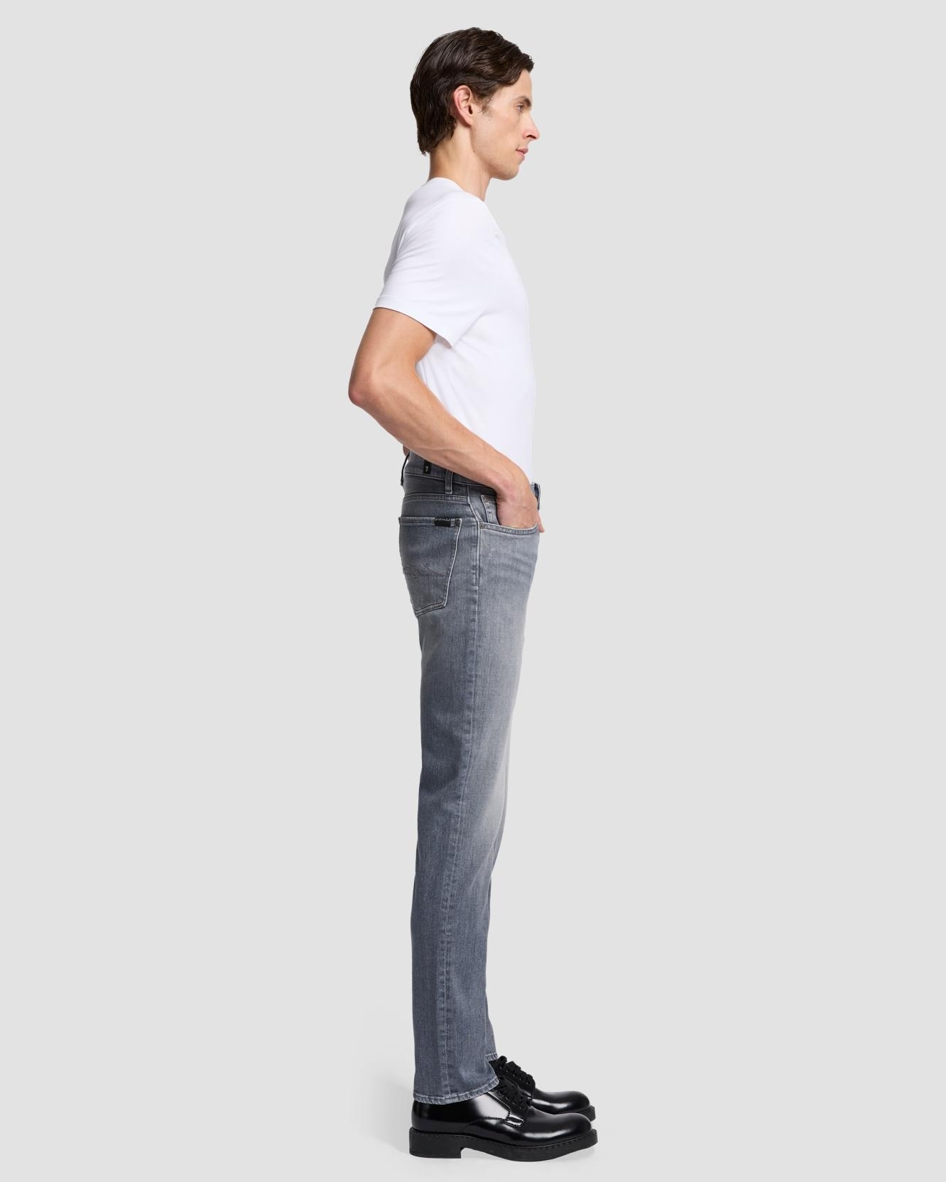 Vaqueros de hombre slim de tiro medio en color - 7 For all mankind - Gris Gris-5