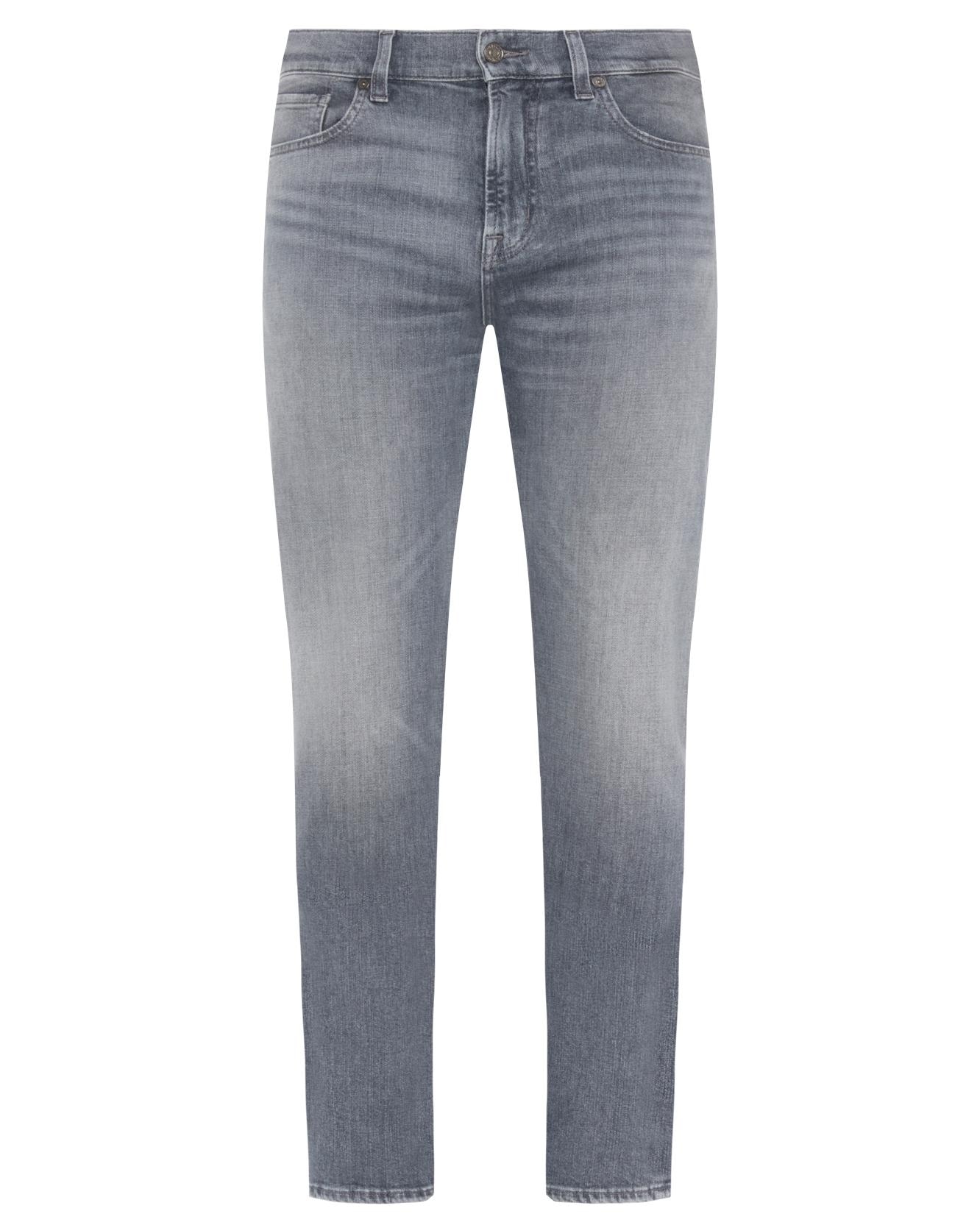 Vaqueros de hombre slim de tiro medio en color - 7 For all mankind - Gris Gris-6