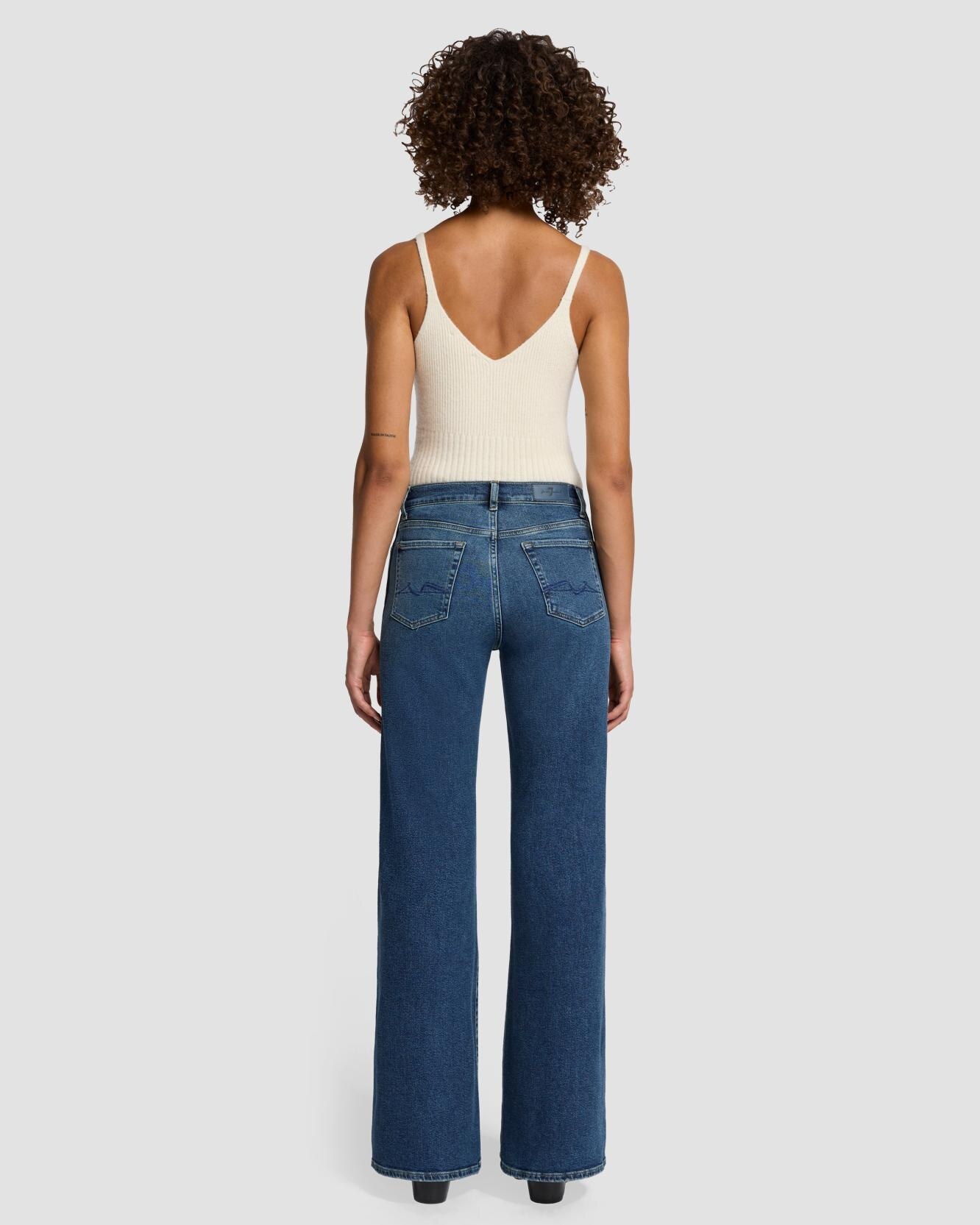 Vaquero campana de mujer Lotta de tiro alto - 7 For all mankind - Azul índigo Azul índigo-3