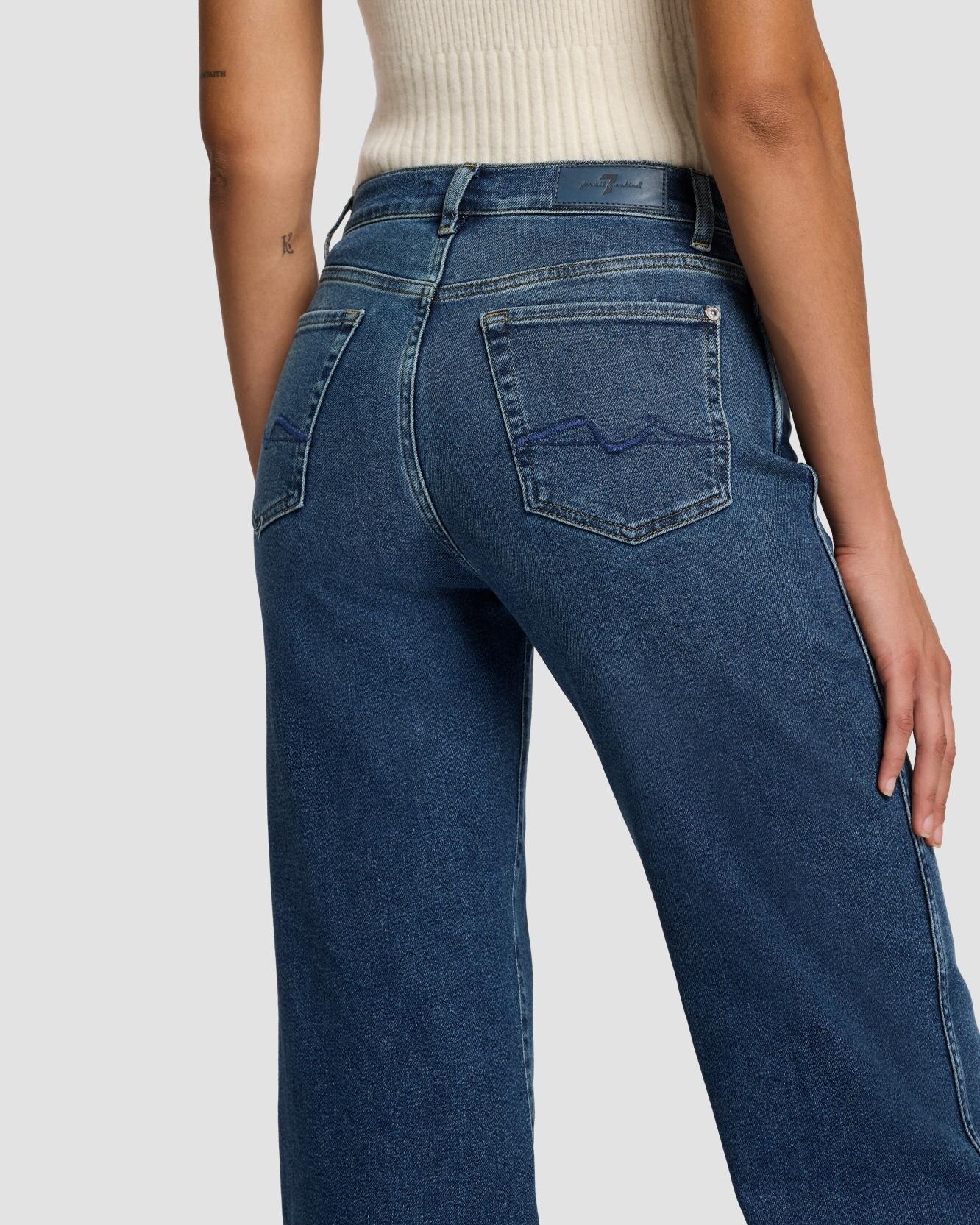 Vaquero campana de mujer Lotta de tiro alto - 7 For all mankind - Azul índigo Azul índigo-4