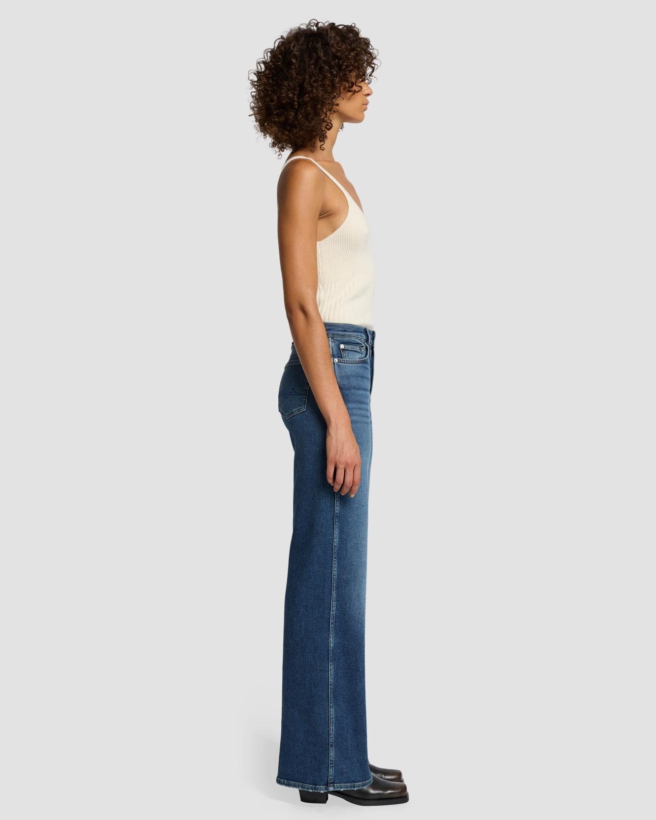Vaquero campana de mujer Lotta de tiro alto - 7 For all mankind - Azul índigo Azul índigo-5