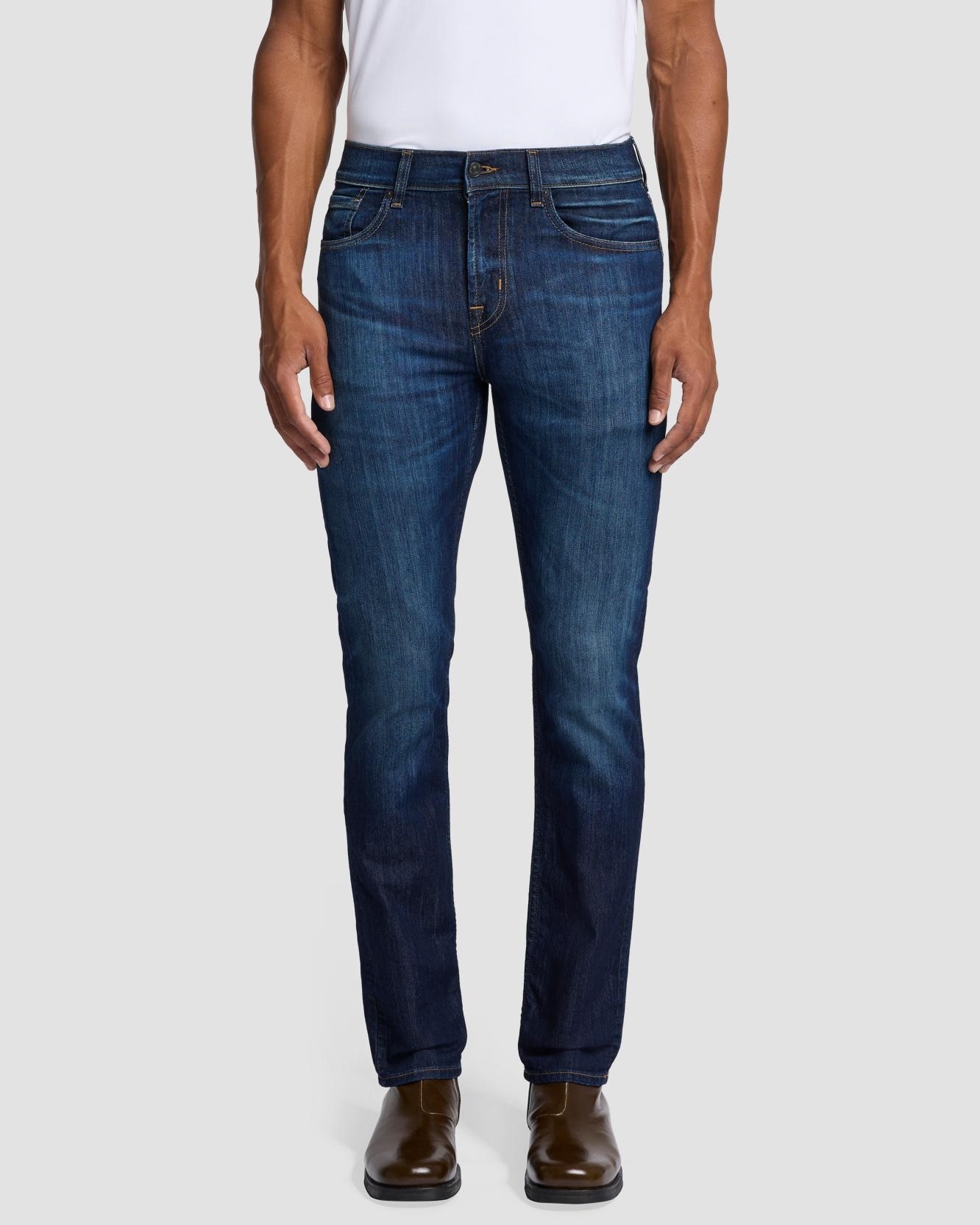 Imagen 2 de Vaqueros de hombre slim de tiro medio en color - 7 For all mankind - Azul marino Azul marino