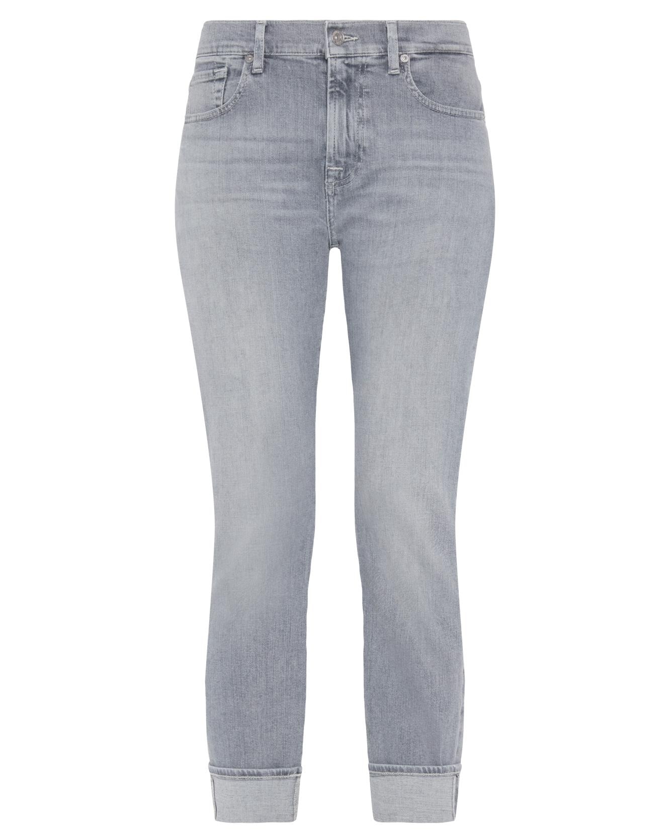 Vaquero recto de mujer relaxed skinny de tiro medio - 7 For all mankind - Gris Gris-6