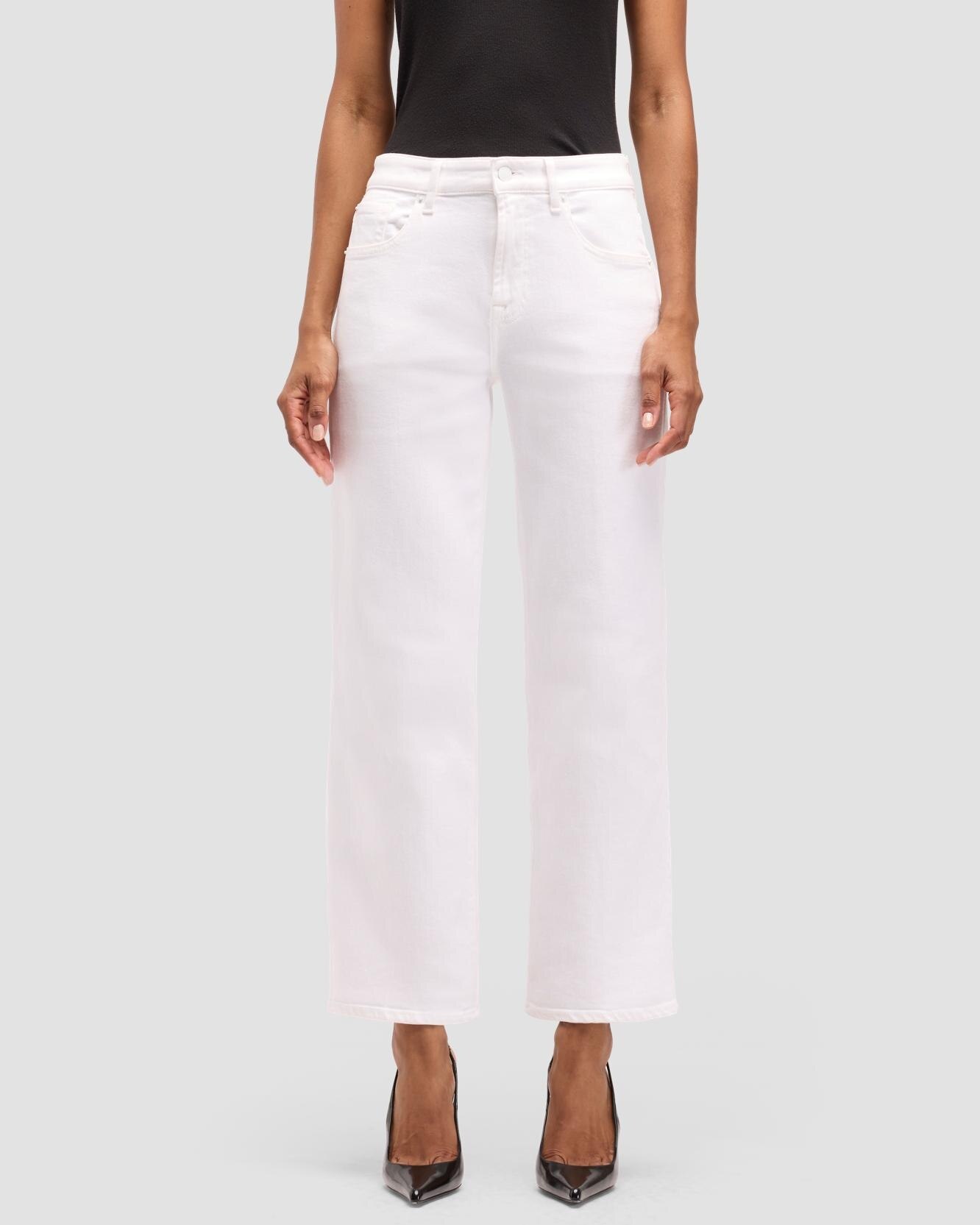 Vaqueros rectos de mujer calie straight de tiro medio - 7 For all mankind - Blanco Blanco-2