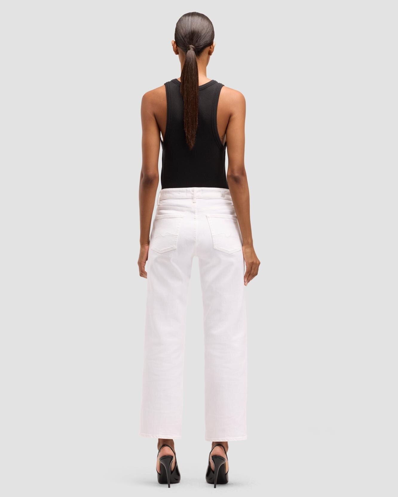 Vaqueros rectos de mujer calie straight de tiro medio - 7 For all mankind - Blanco Blanco-3