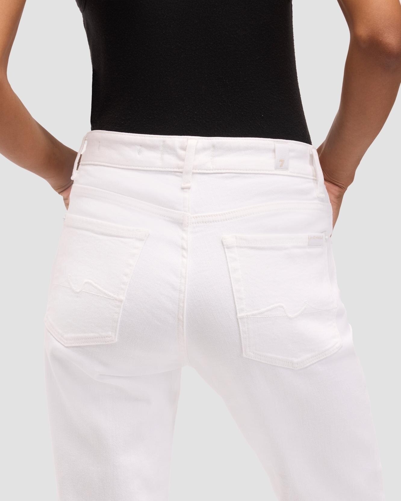 Vaqueros rectos de mujer calie straight de tiro medio - 7 For all mankind - Blanco Blanco-4