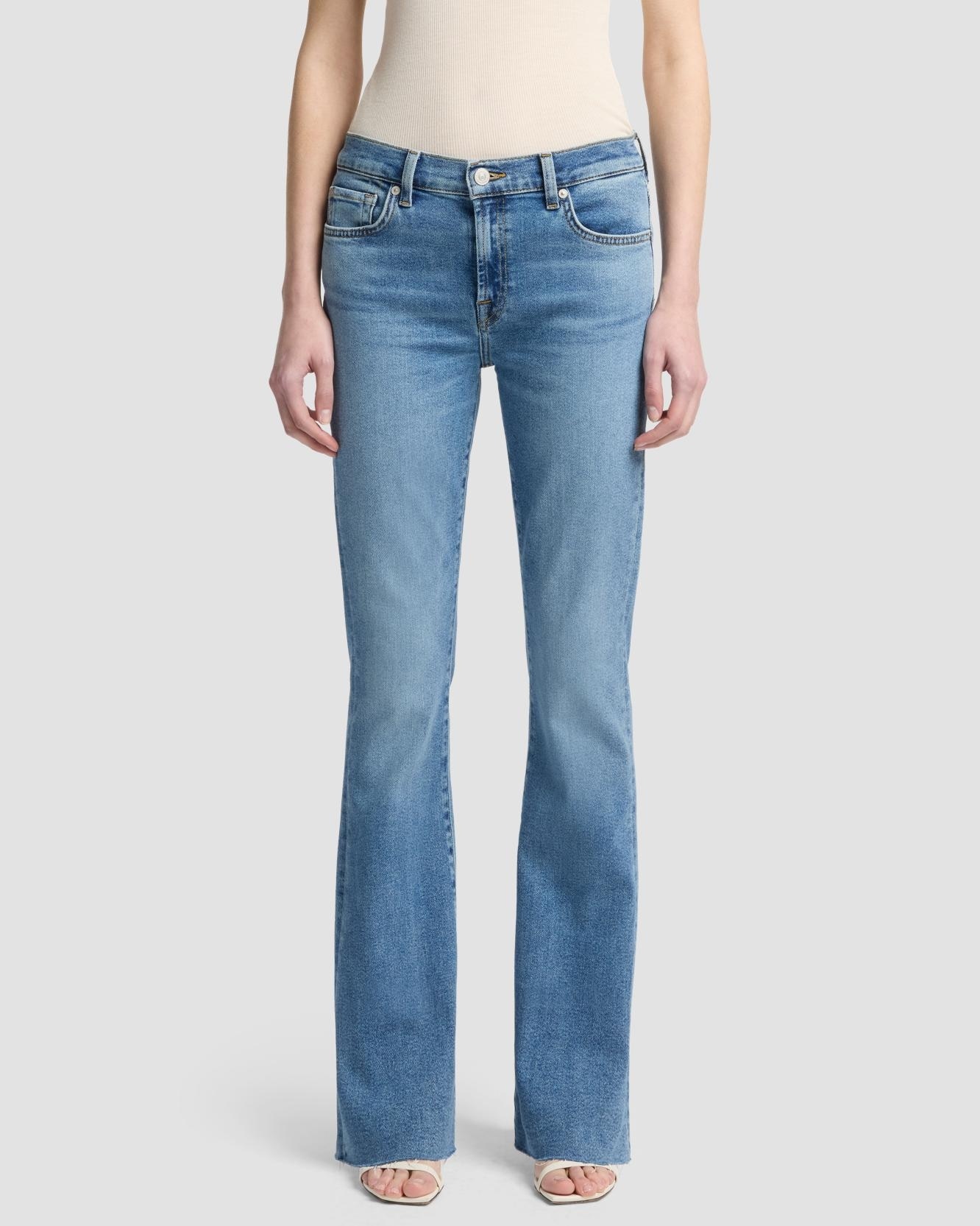 Vaqueros campana de mujer bootcut tailorless de tiro alto - 7 For all mankind - Azul denim Azul denim-2