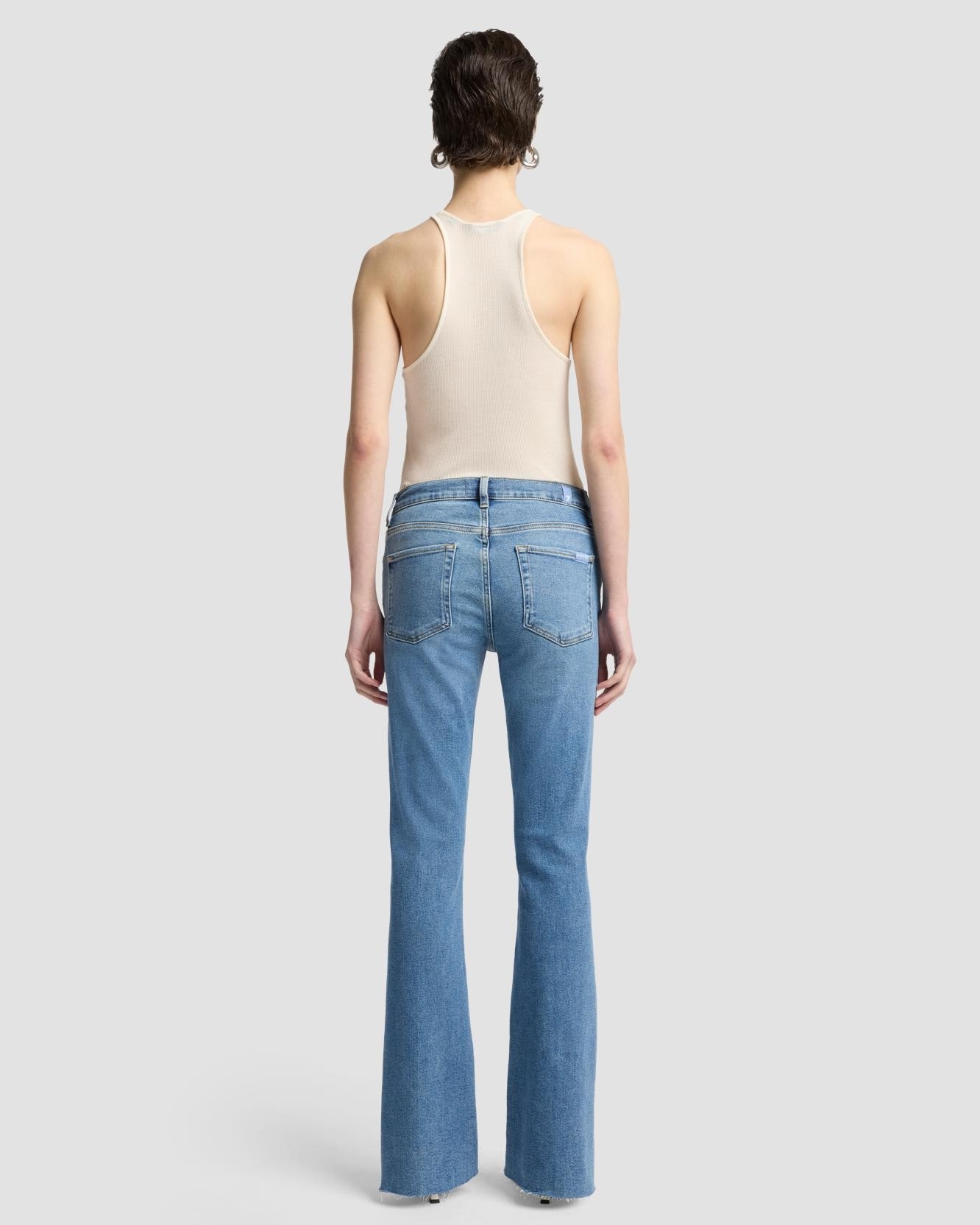 Vaqueros campana de mujer bootcut tailorless de tiro alto - 7 For all mankind - Azul denim Azul denim-3